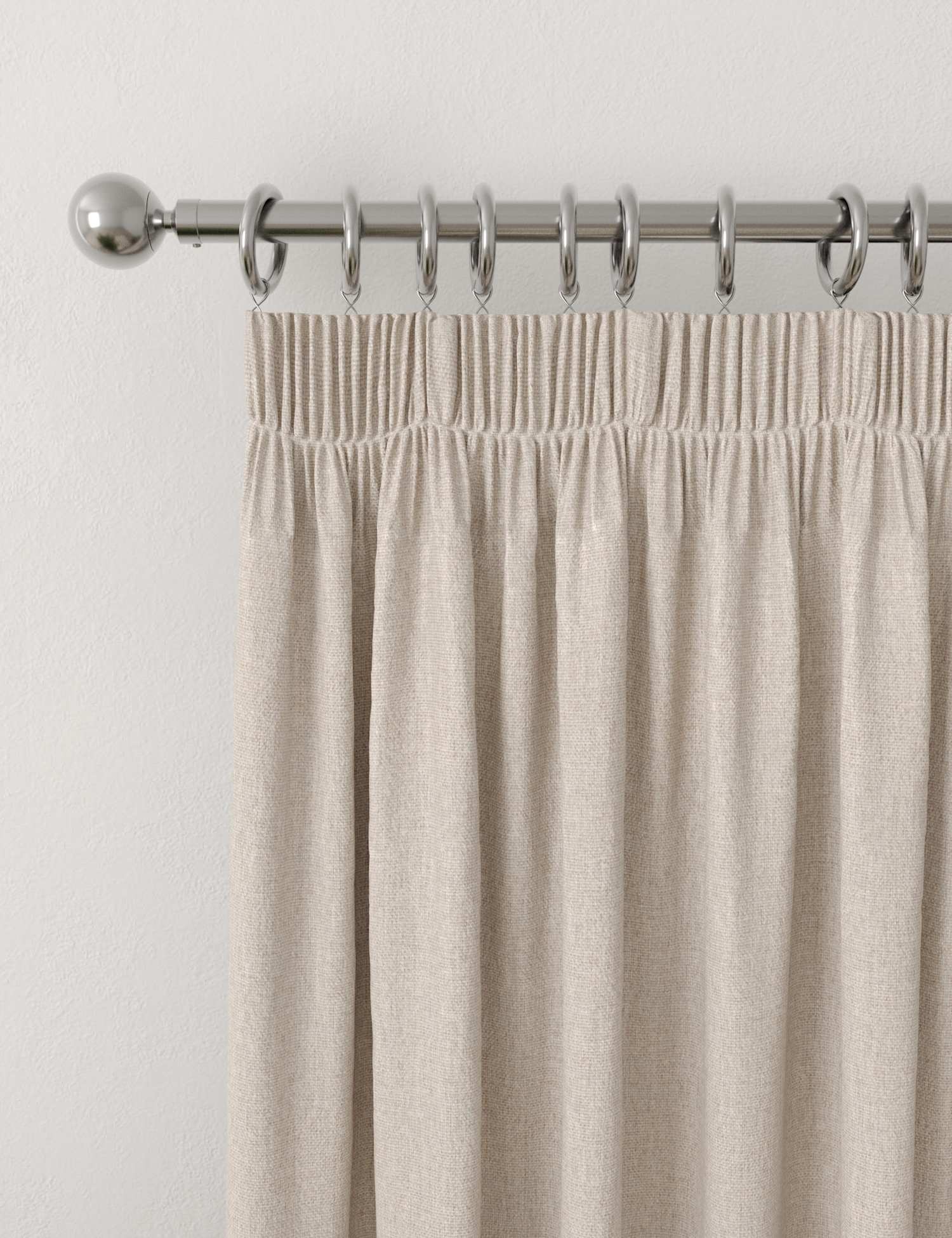 M&S Brushed Pencil Pleat Blackout Thermal Curtains Champagne