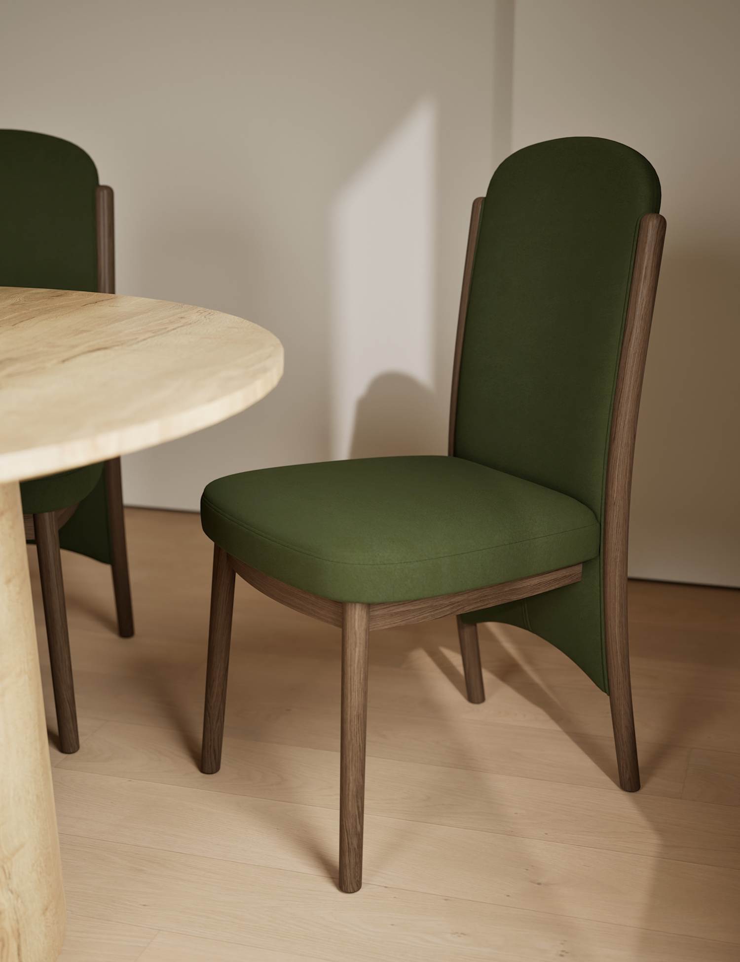 M&S Set of 2 Blair Velvet Dining Chairs Dark Green