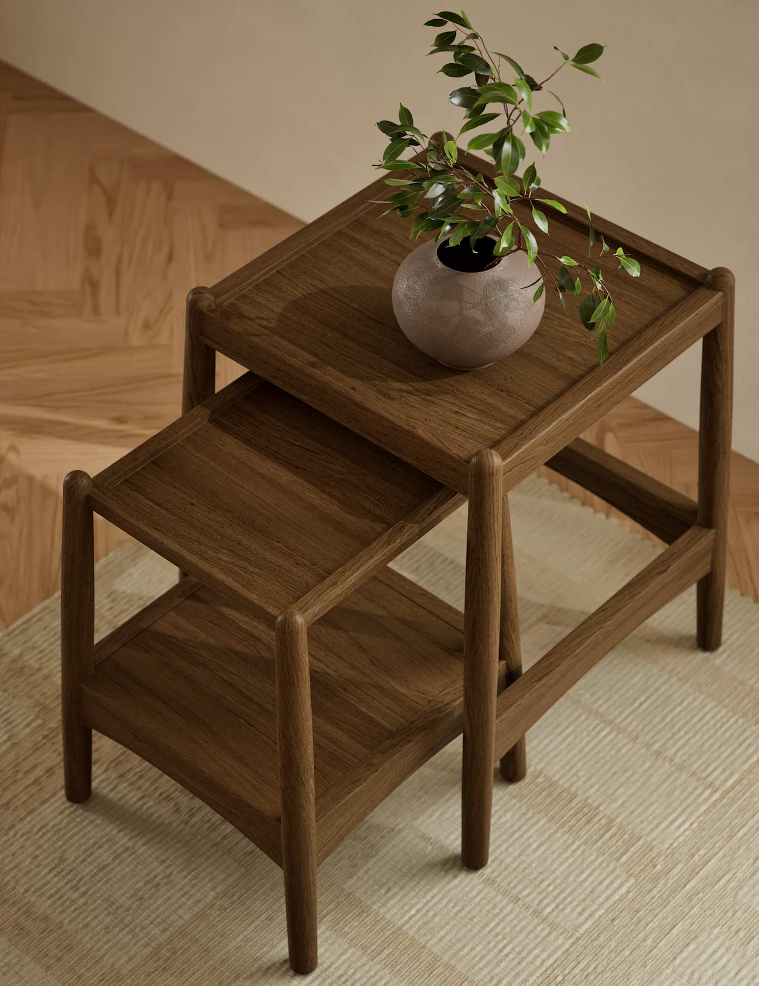 M&S Sherwood Nest of Tables Chestnut