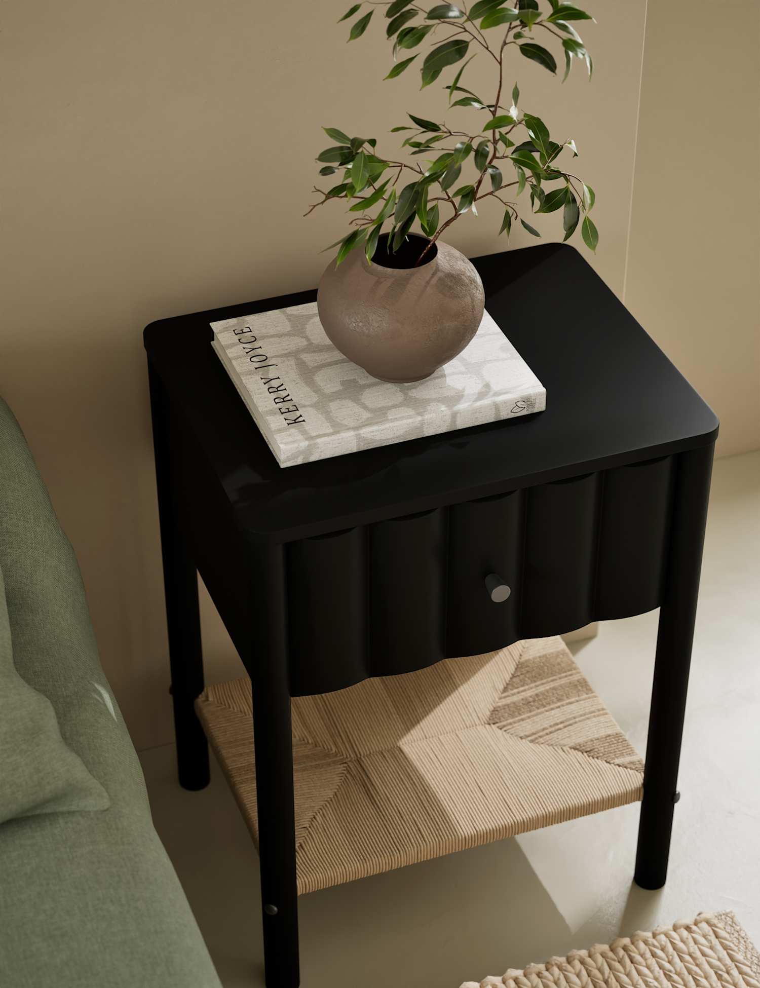 M&S Ariana Bedside Table Black Mix