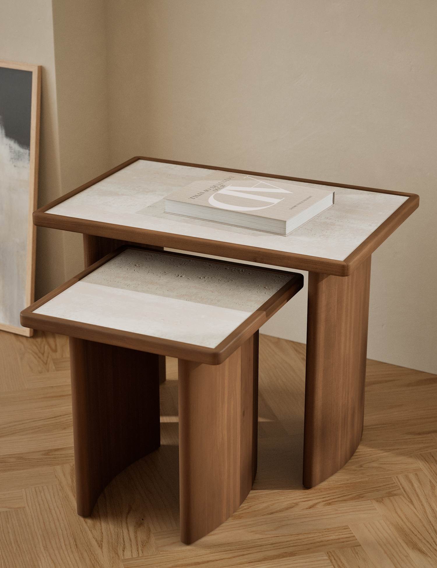 M&S Halston Nest of Tables Chestnut