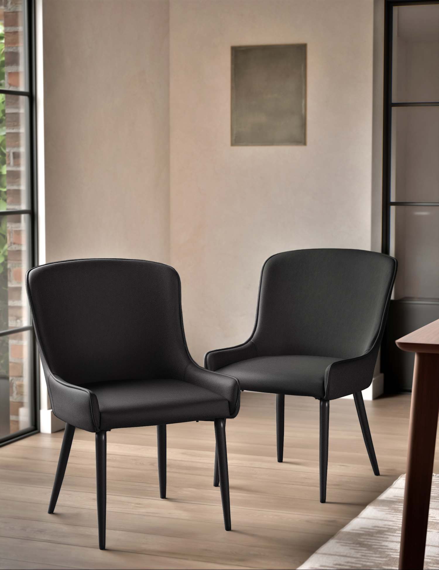 M&S Set of 2 Braxton Dining Chairs Charcoal