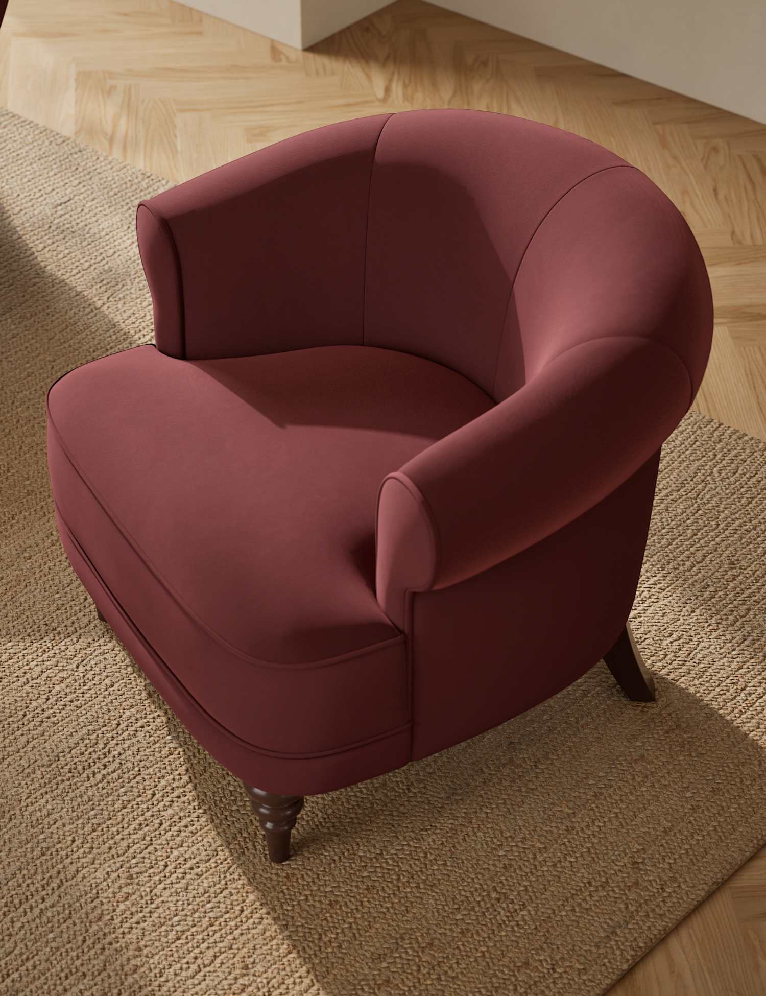 M&S Joan Velvet Accent Chair Dusty Pink