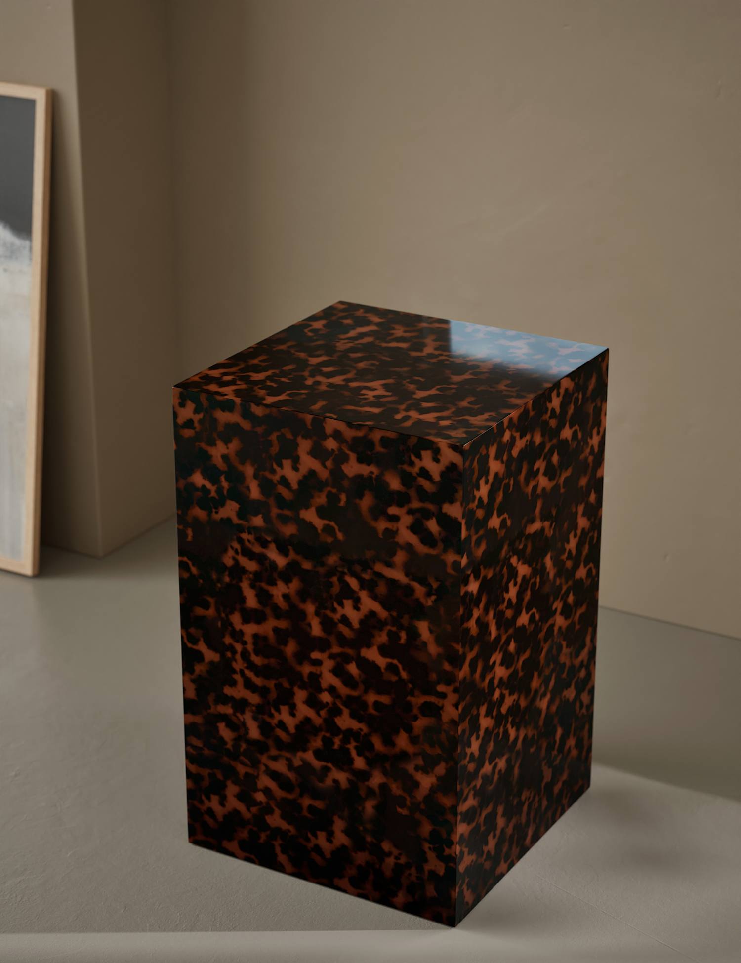M&S Blithe Tortoise Print Side Table Black/Brown