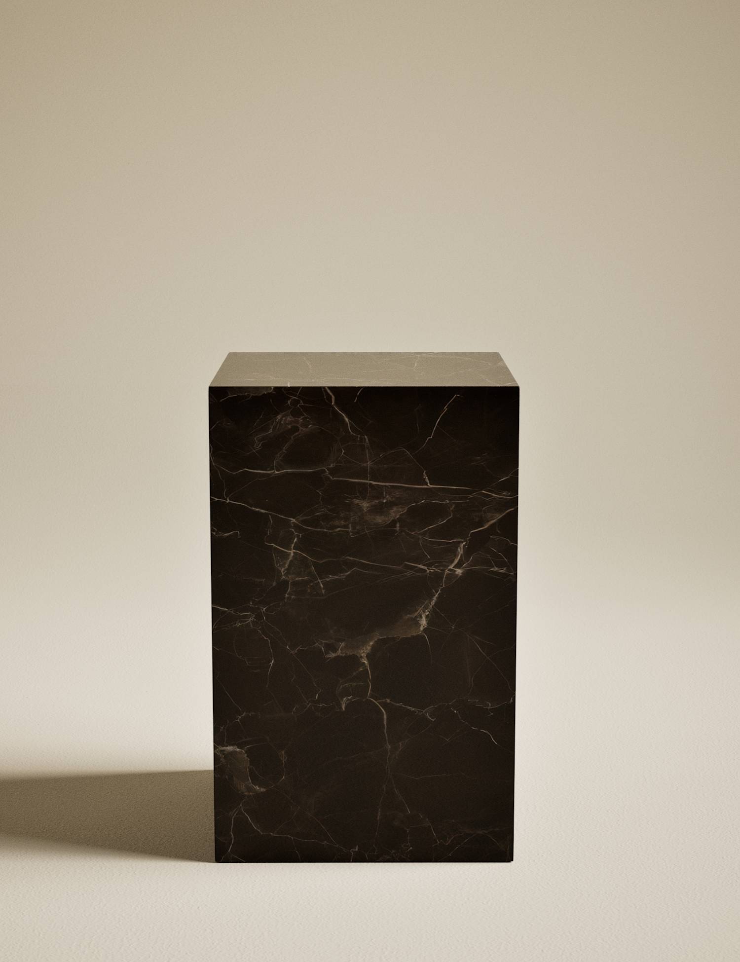 M&S Blithe Smokey Marble Effect Side Table Dark Brown Mix