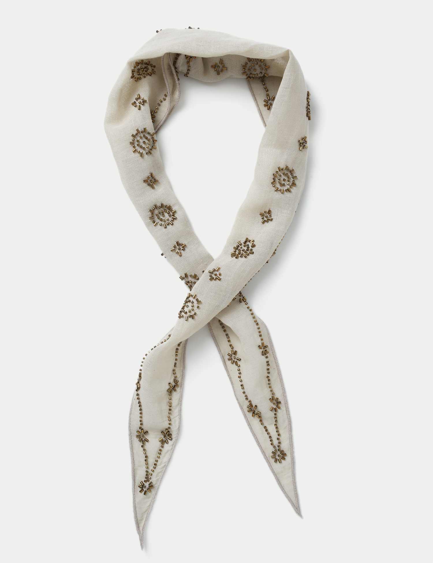 Per Una Per Una Embroidered Neckerchief Beige