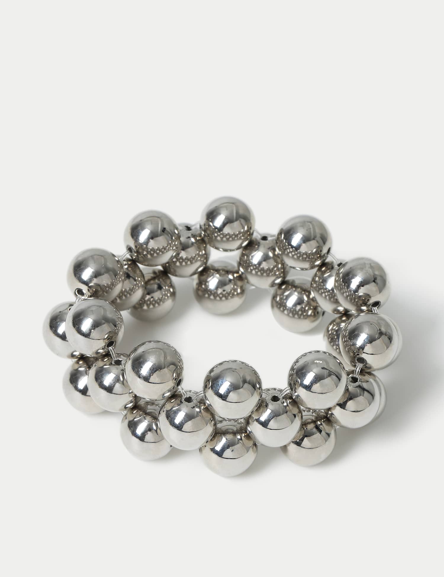 M&S Sphere Cluster Stretch Bracelet Silver