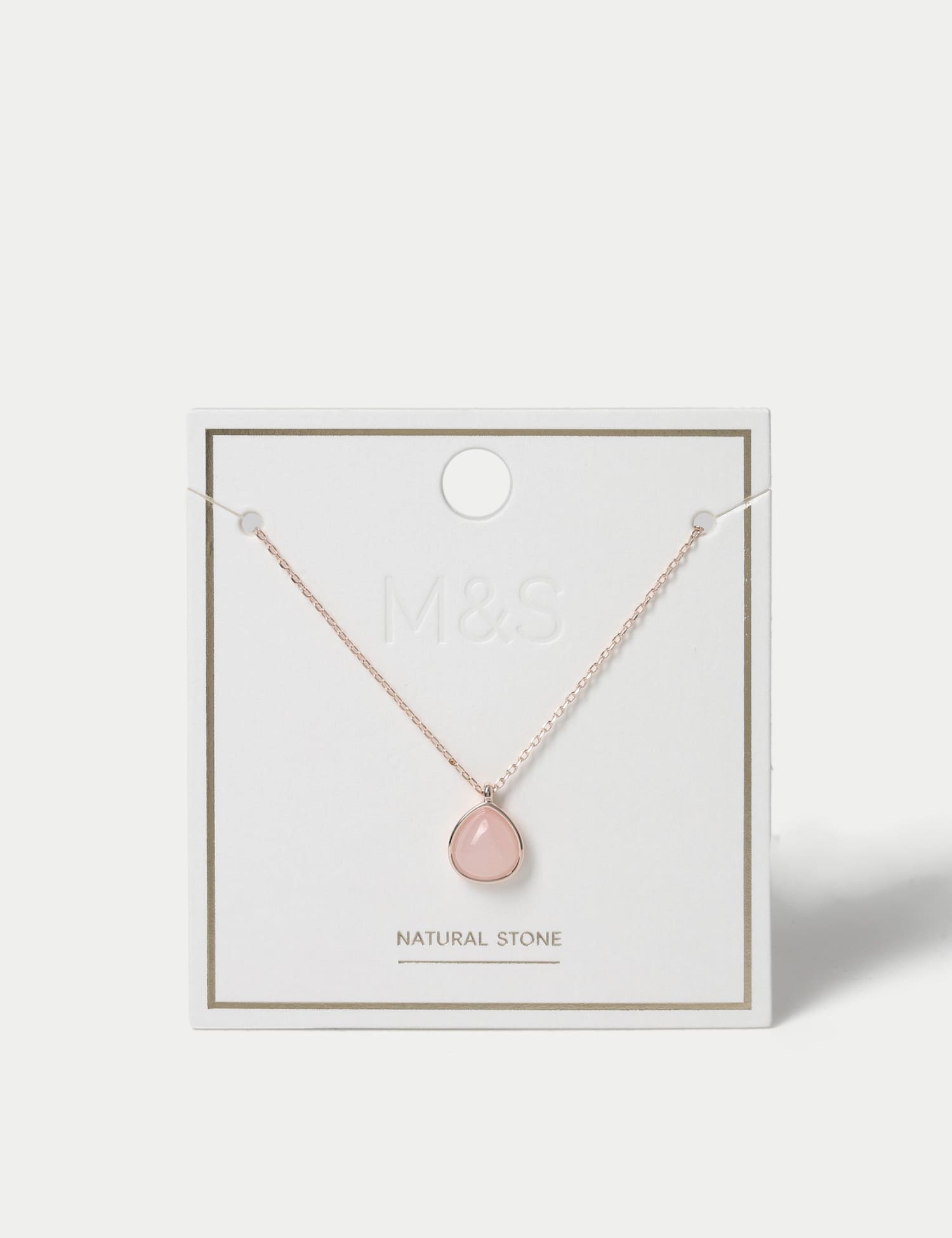 M&S Gifting Natural Stone Necklace Pink