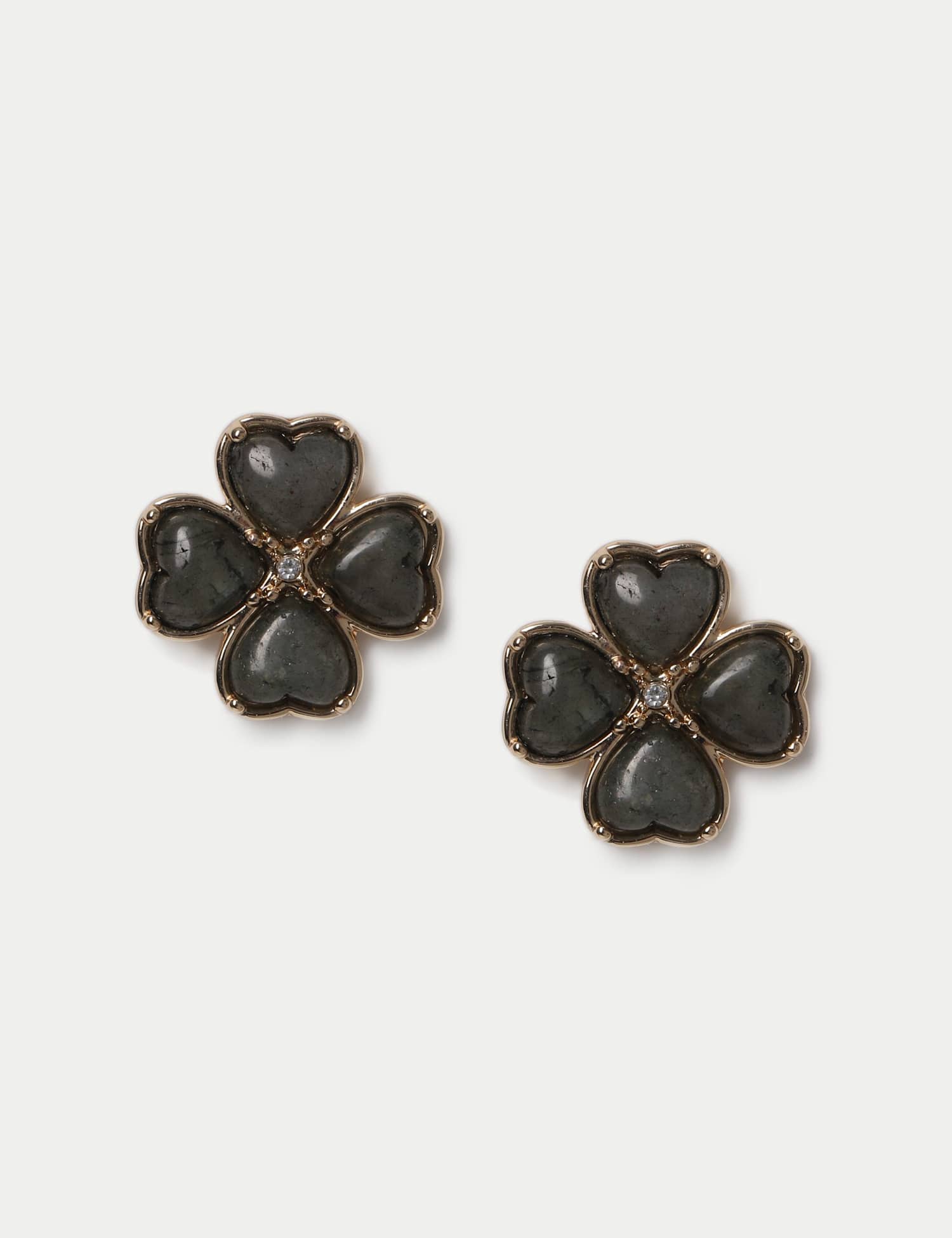 Per Una Per Una Natural Stone Stud Earrings Gold