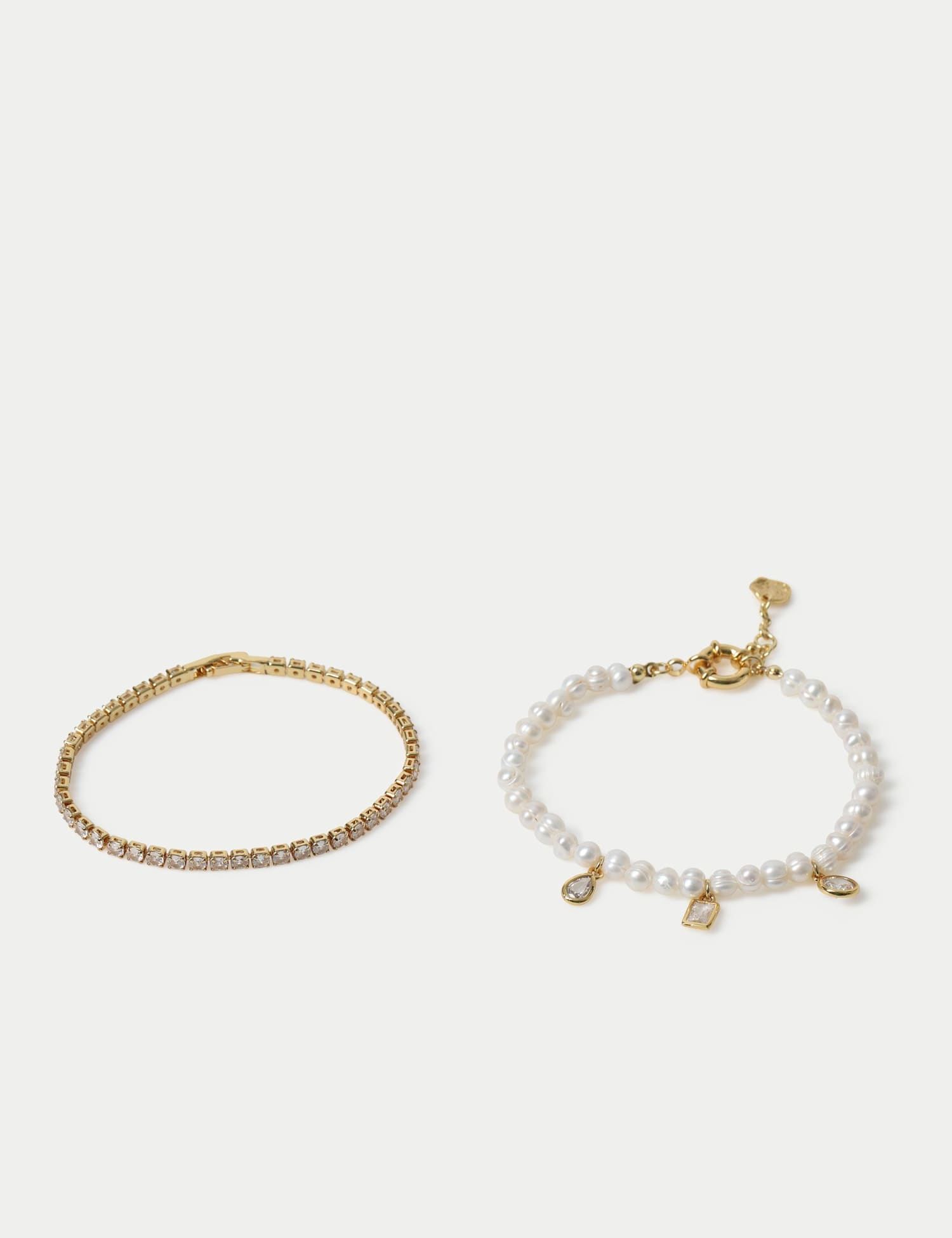 M&S 18k Gold Plated Pearl Bracelet Cream