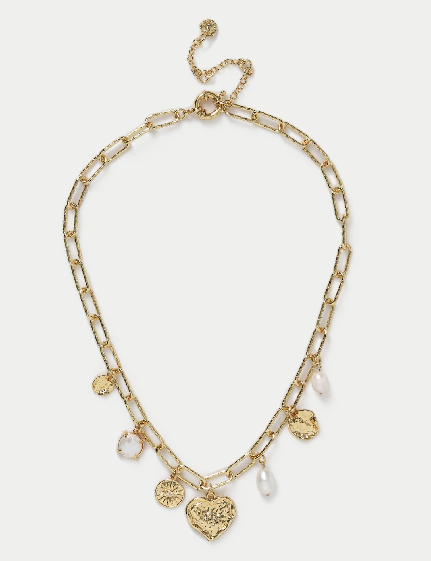 M&S 18k Gold Plated Heart Charm Necklace Gold