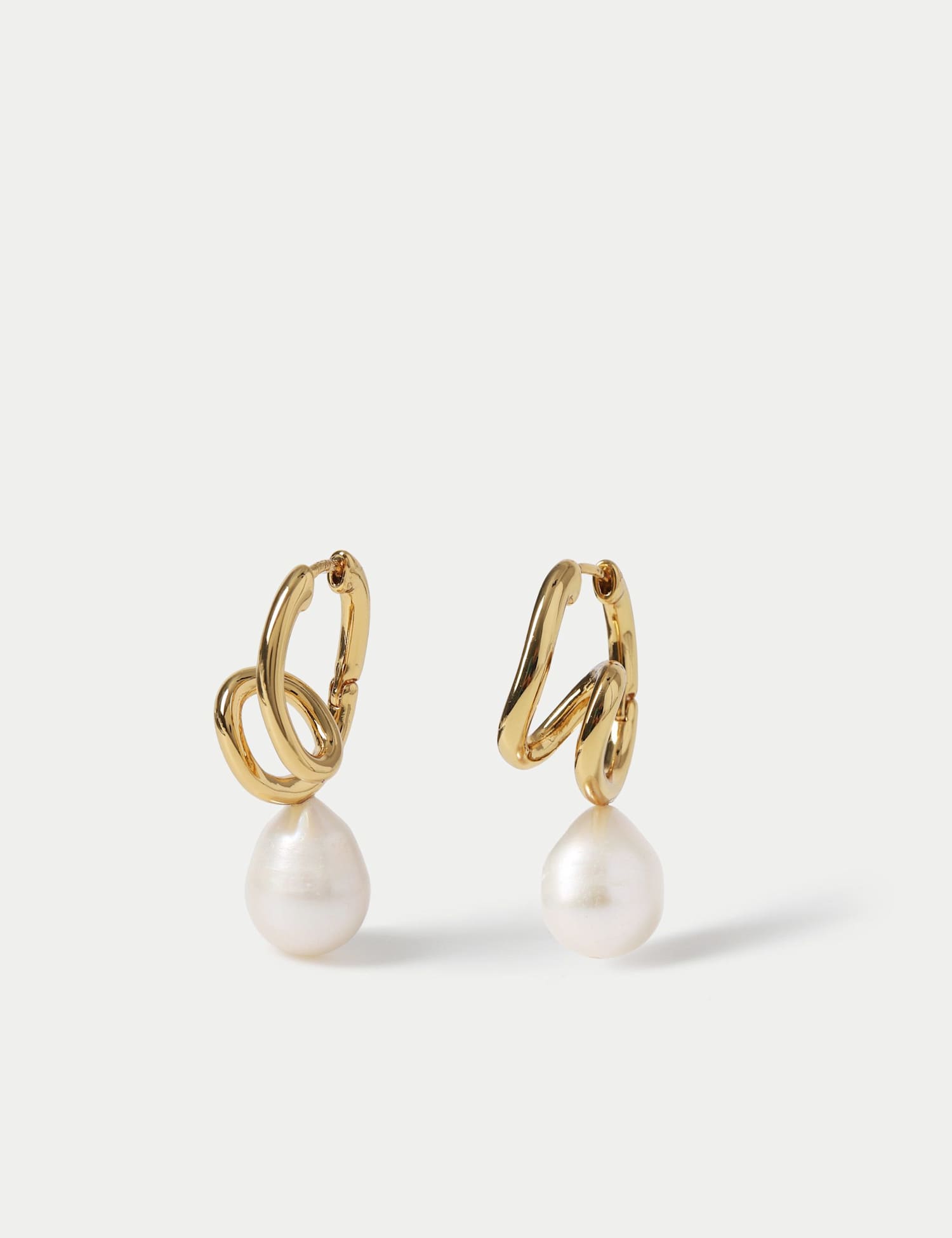 M&S 18k Gold Plated Pearl Earrings Gold