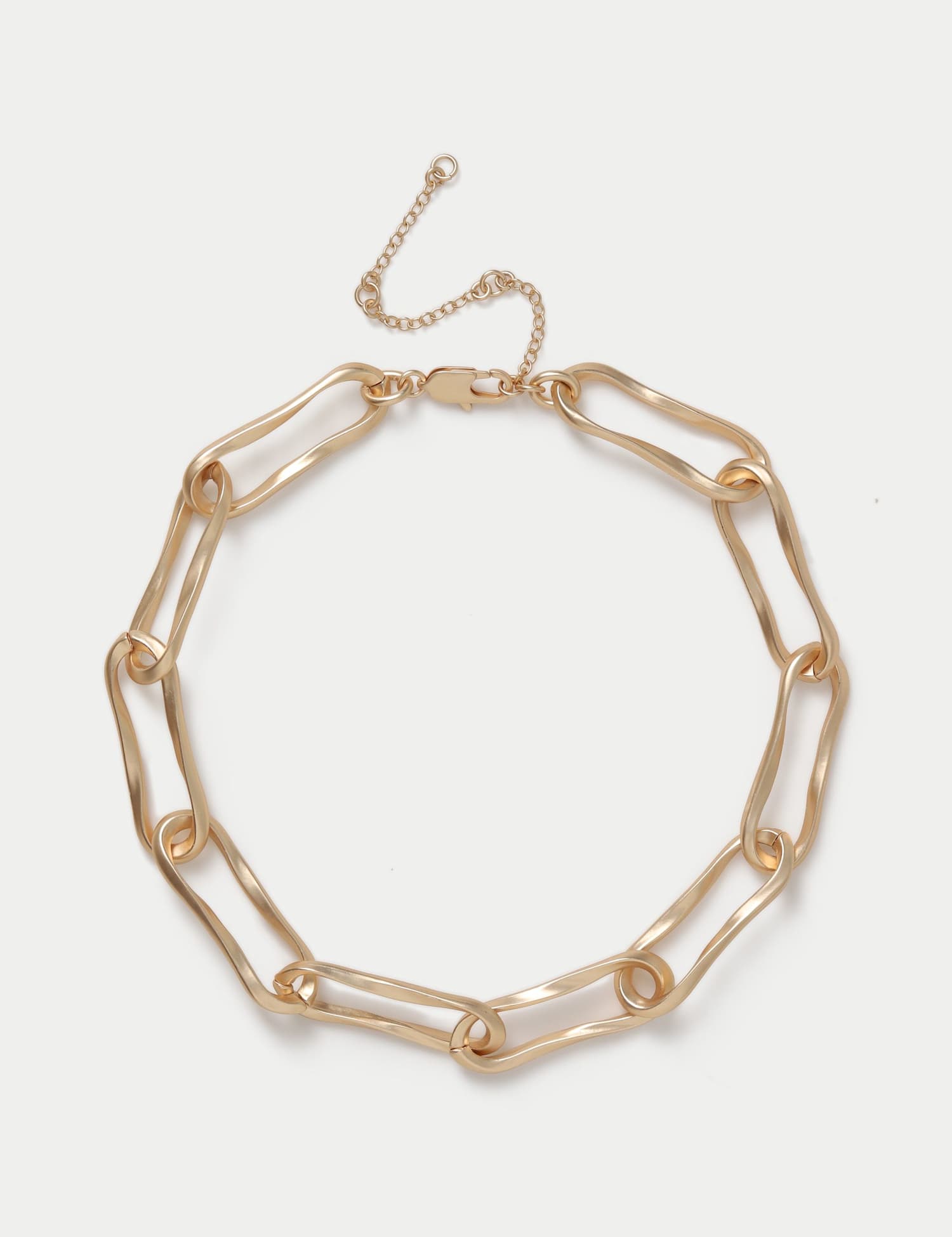 M&S Irregular Textured Link Necklace Gold