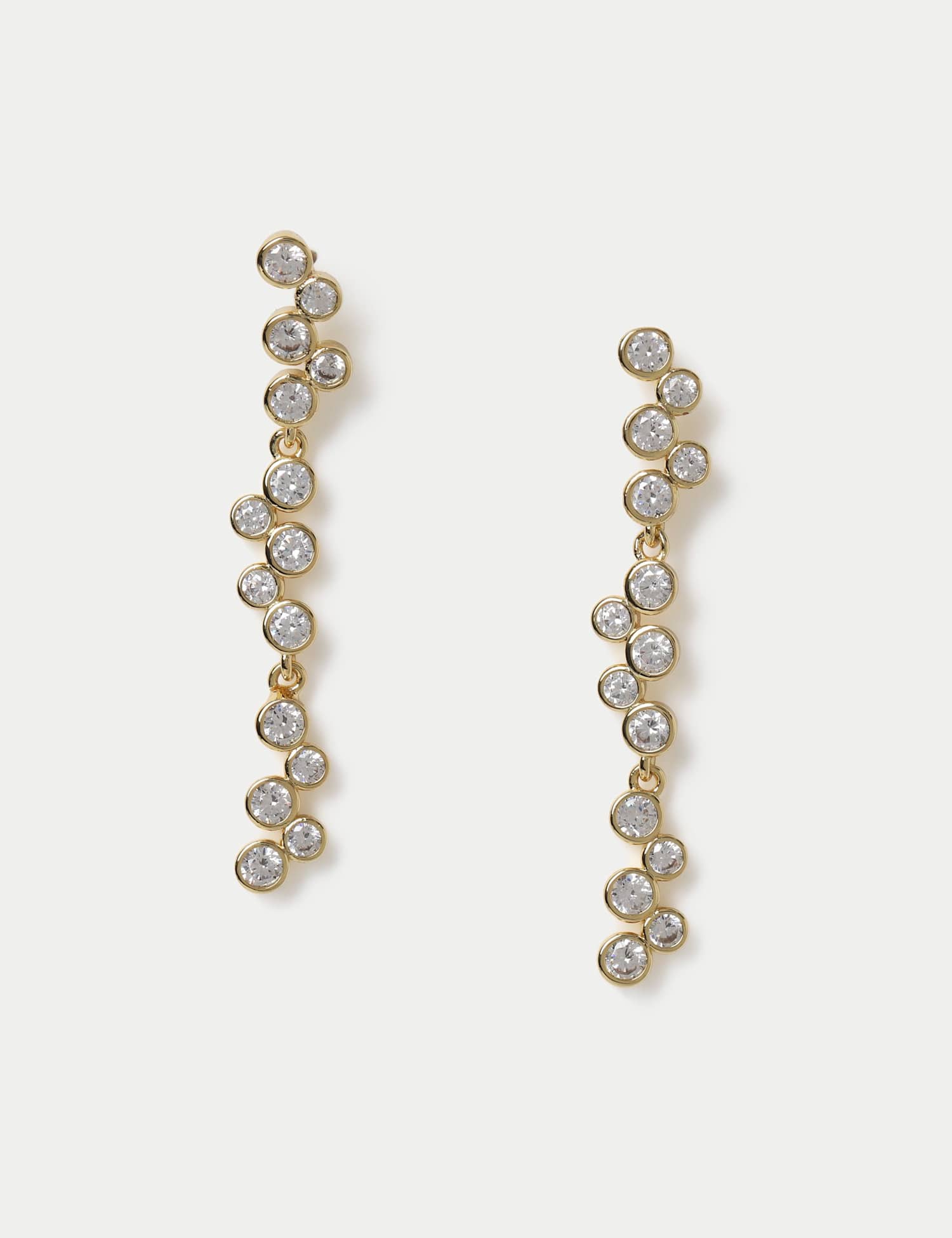 M&S Cubic Zirconia Waterfall Earrings Gold