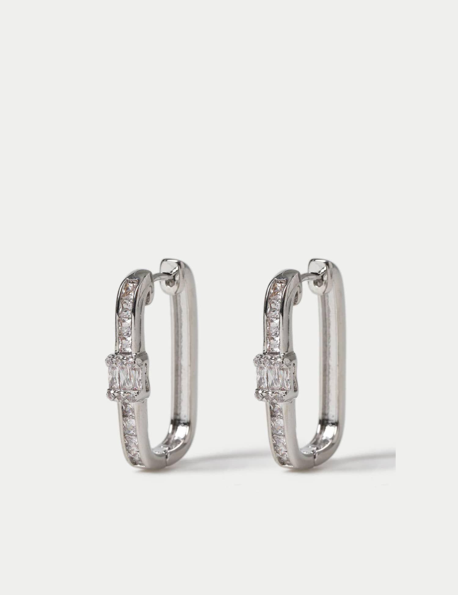 Per Una Per Una Cubic Zirconia Hoop Earrings Silver