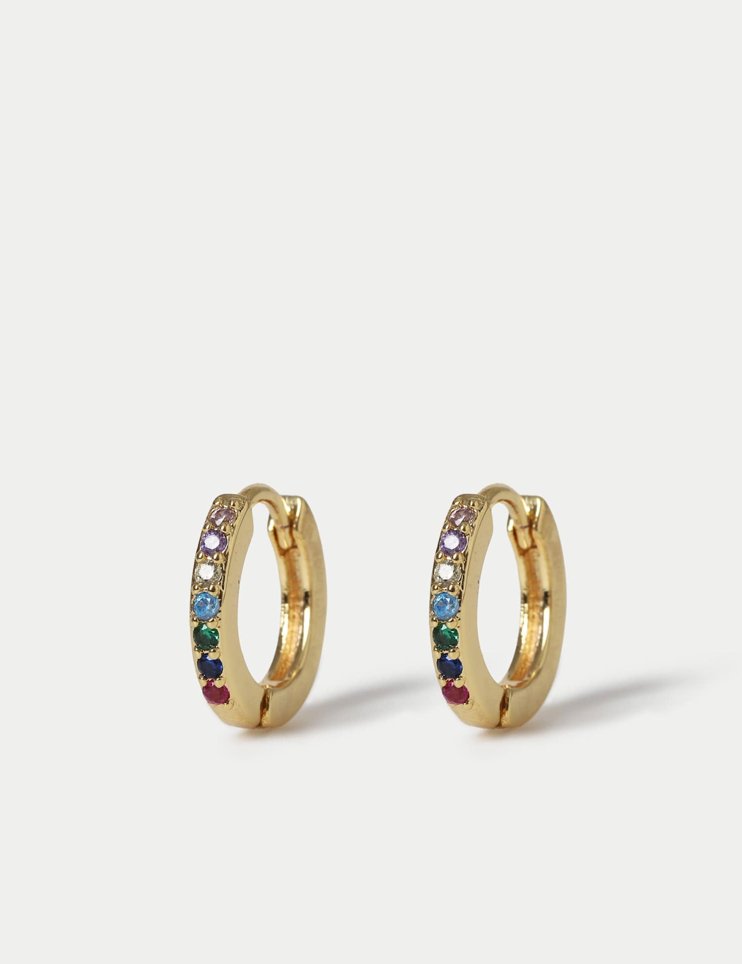 M&S Rainbow Cubic Zirconia Earrings Gold