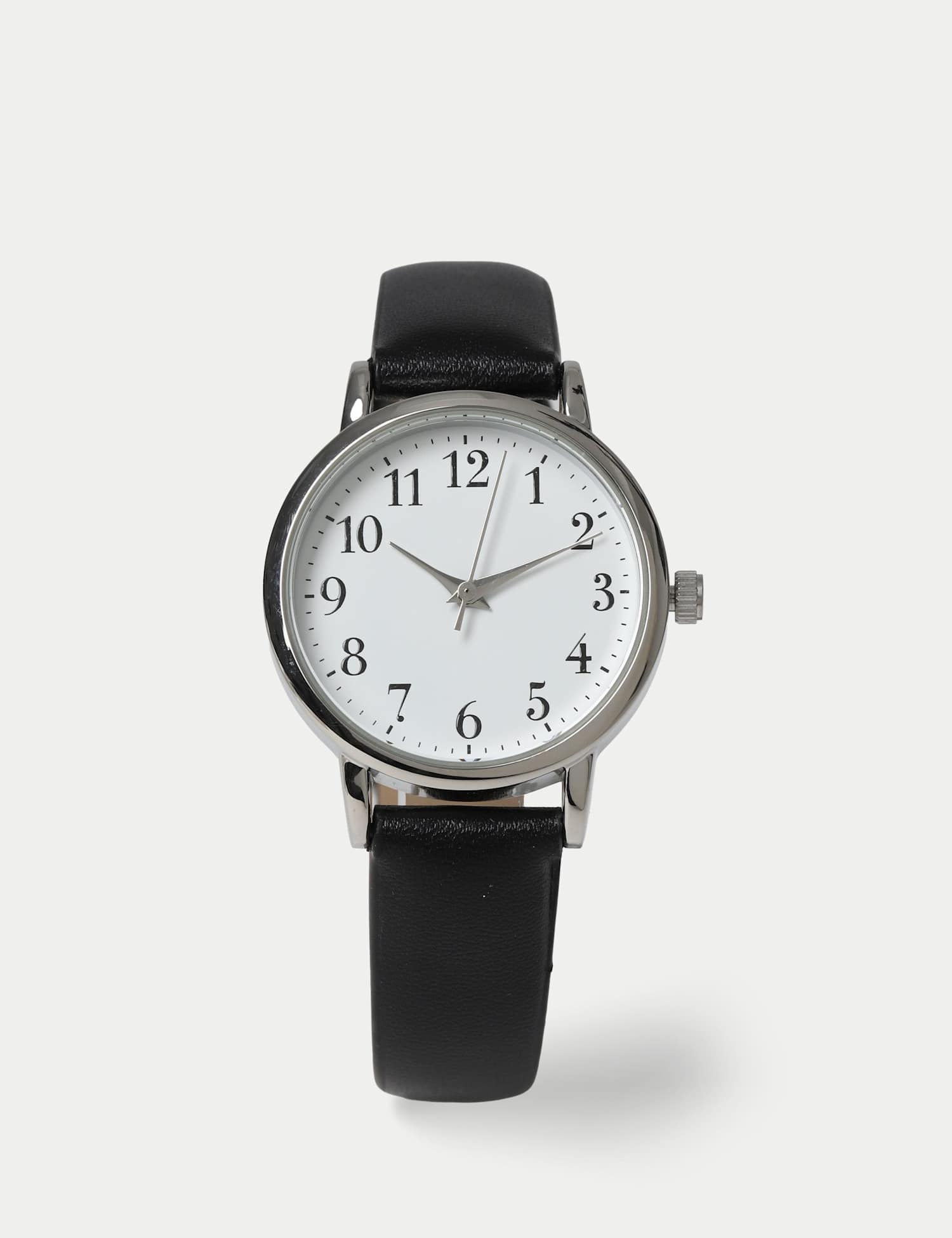 M&S Minimalist Faux Leather Strap Watch Black