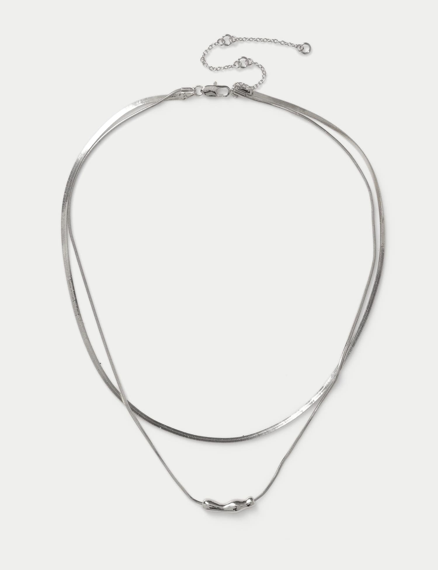 M&S Multirow Nugget Pendant Silver