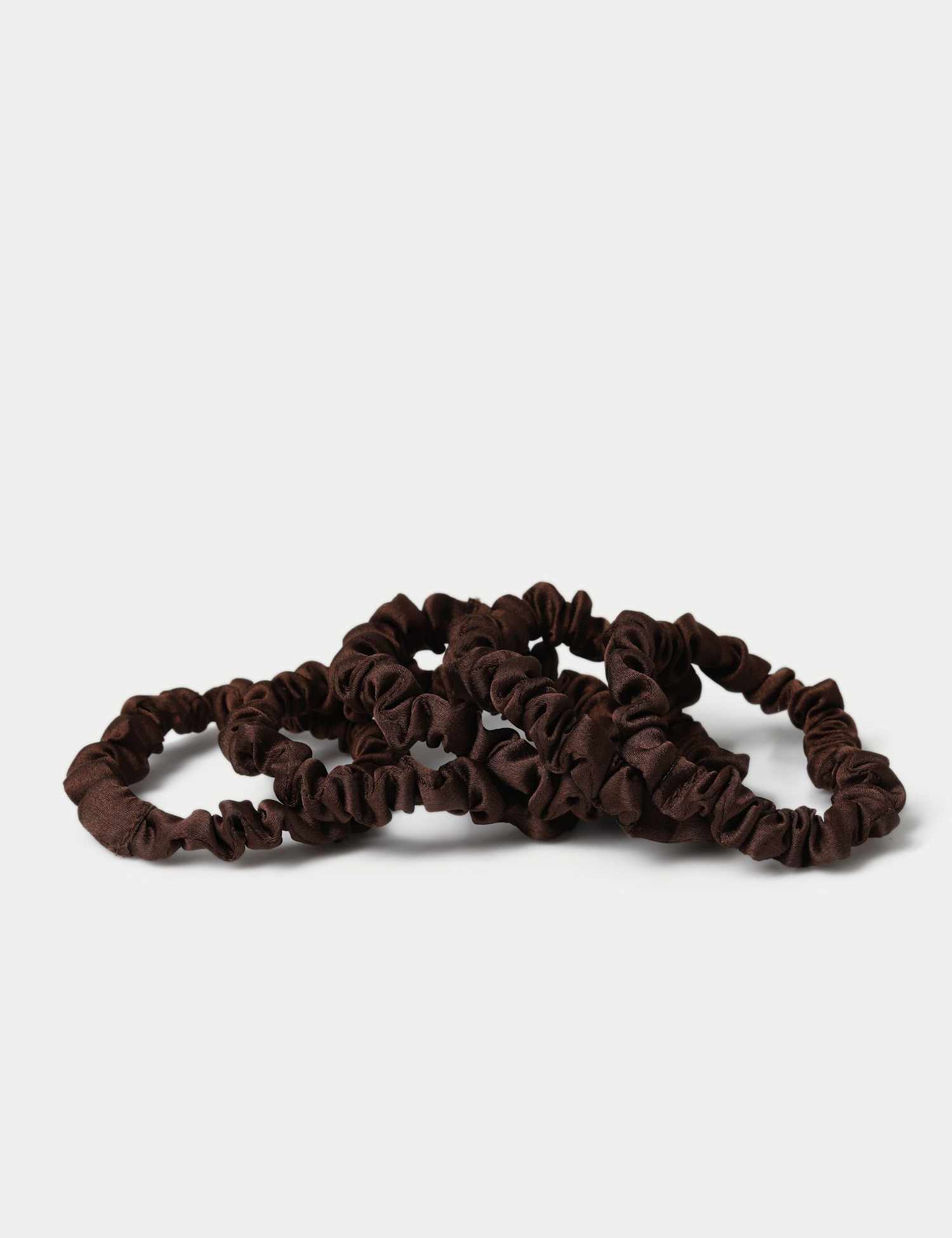 M&S 5 Pack Brown Scrunchies Brown