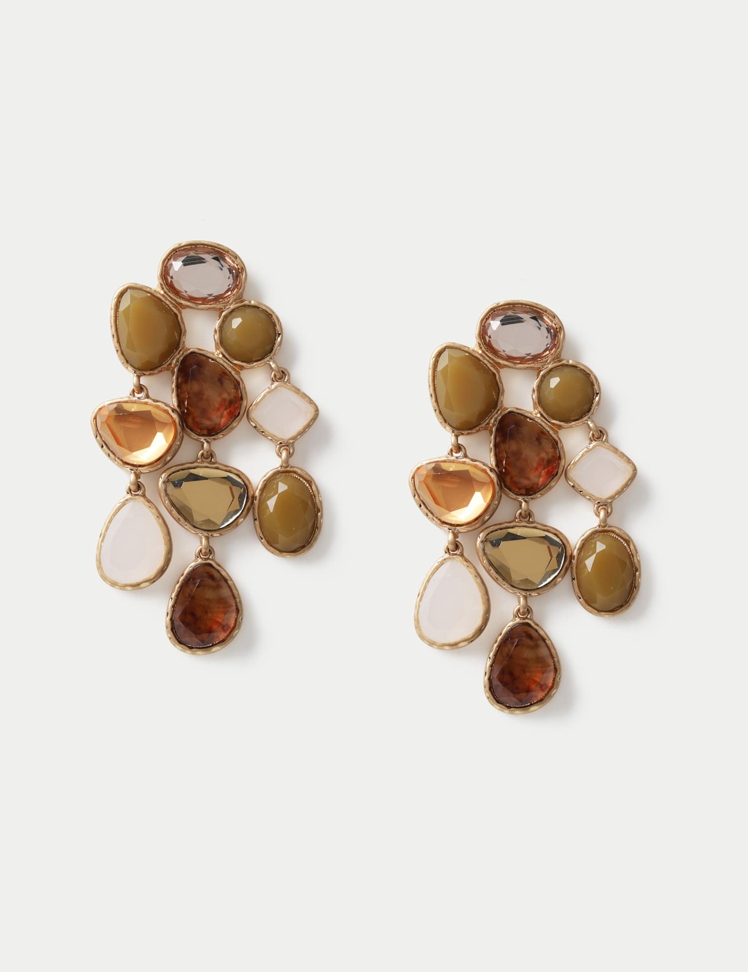 M&S Multi-Faceted Cascade Drop Earrings Multi