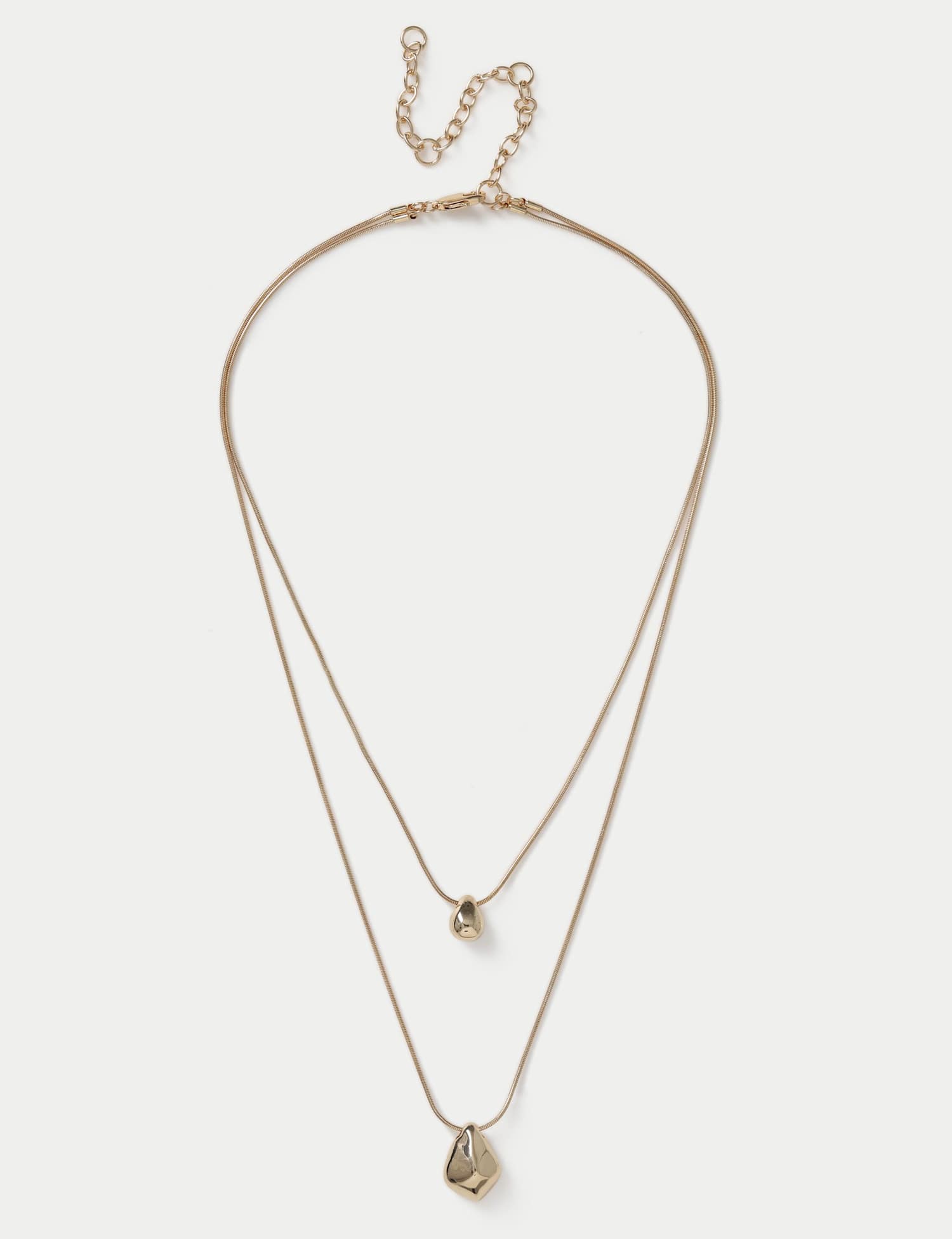 M&S Nugget Multi Row Necklace Gold