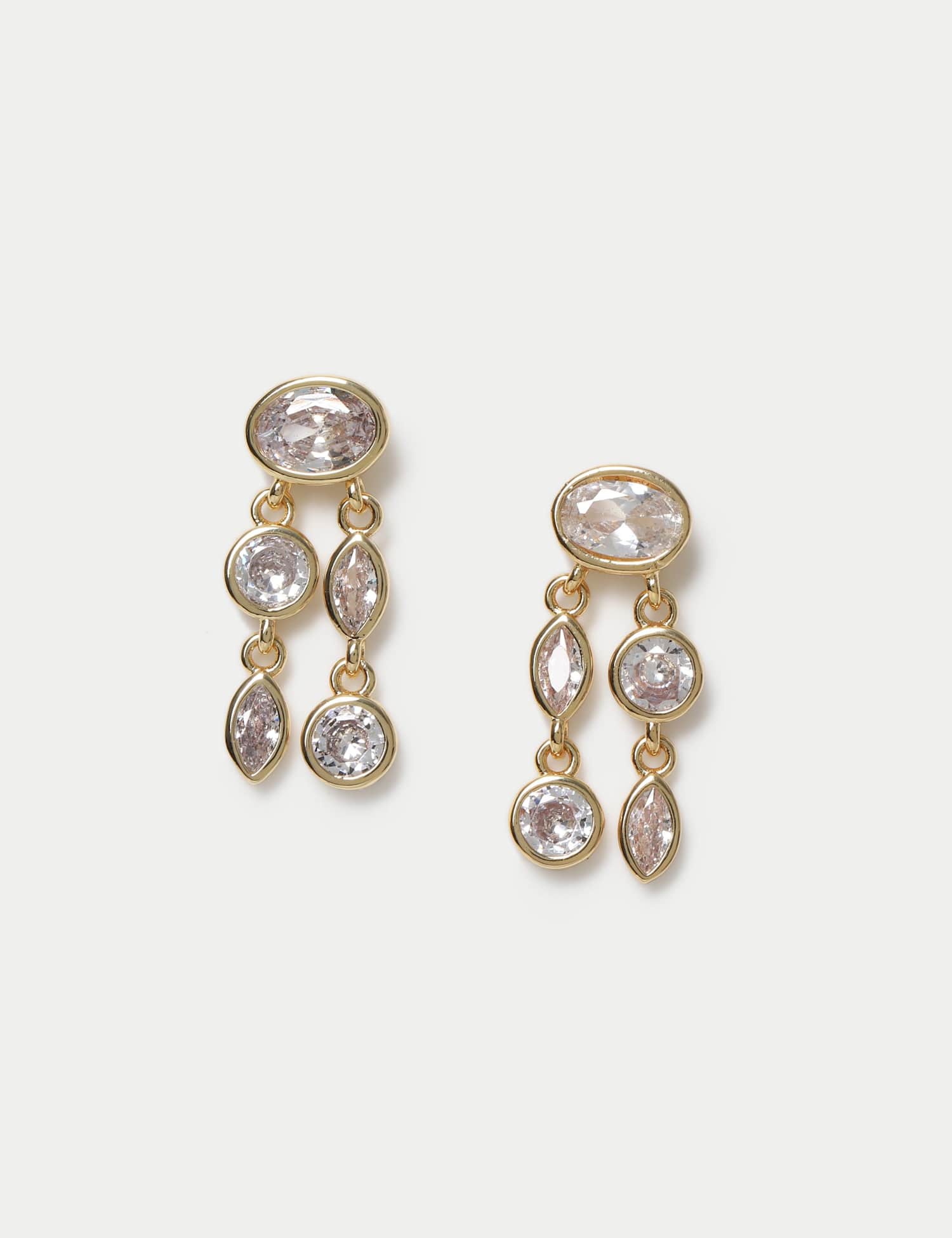 Autograph Cubic Zirconia Mobile Drop Earrings Gold