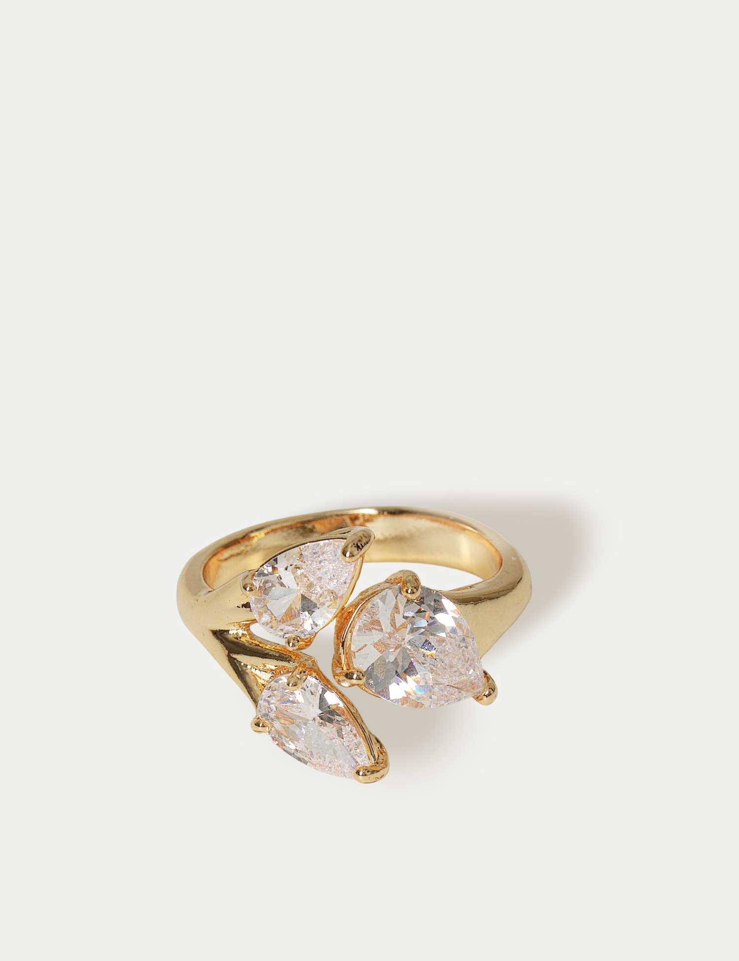 M&S Triple Stone Wrap Around Ring Gold