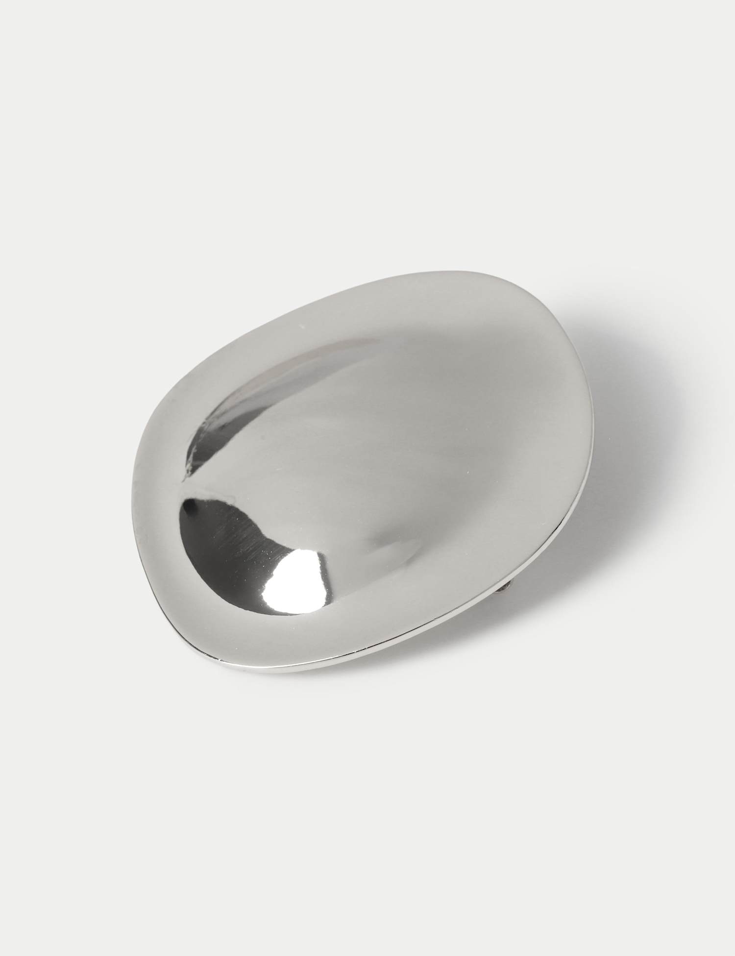 M&S Silver Tone Clean Circular Brooch Silver