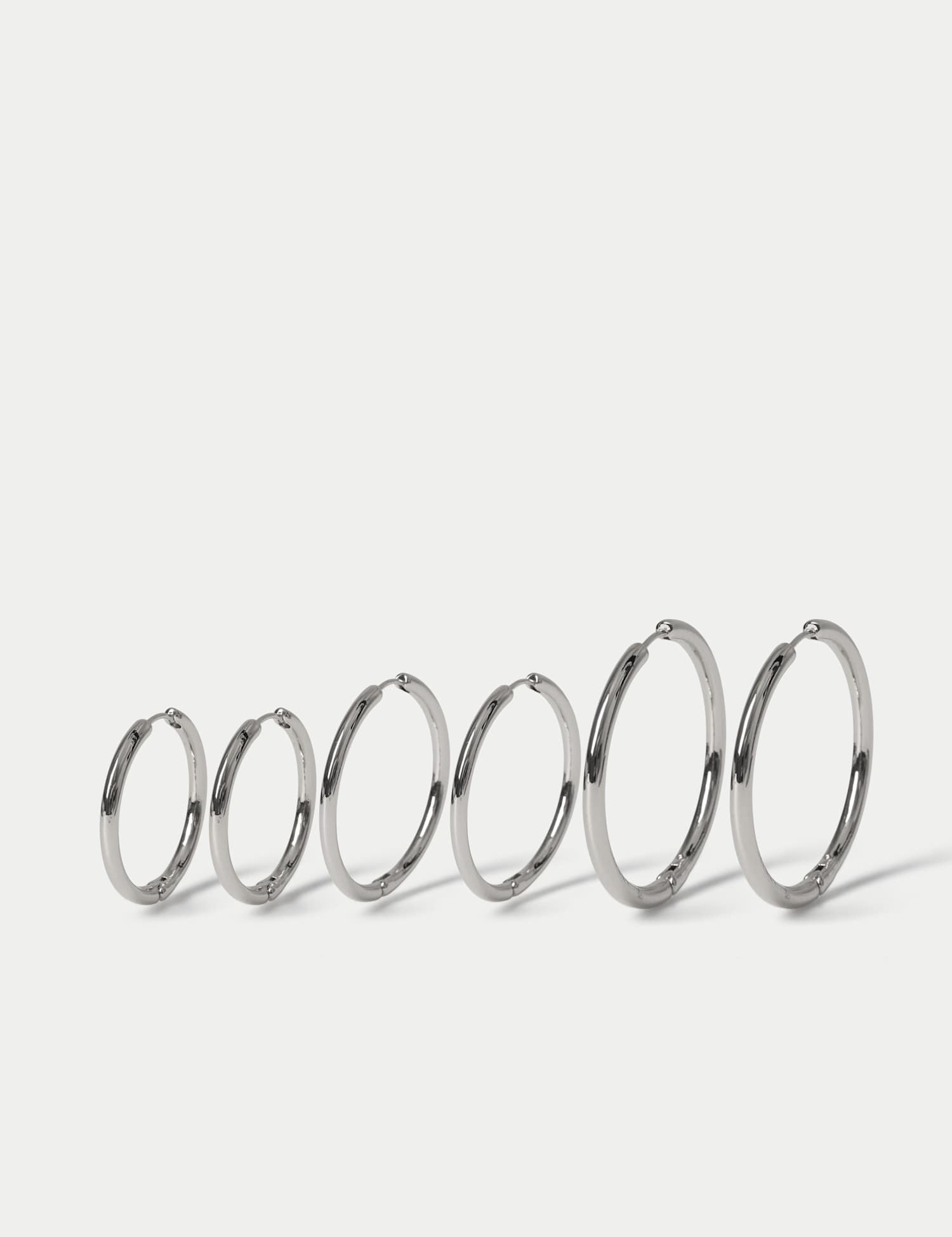 M&S 3 Pack Everday Hoop Earrings Silver
