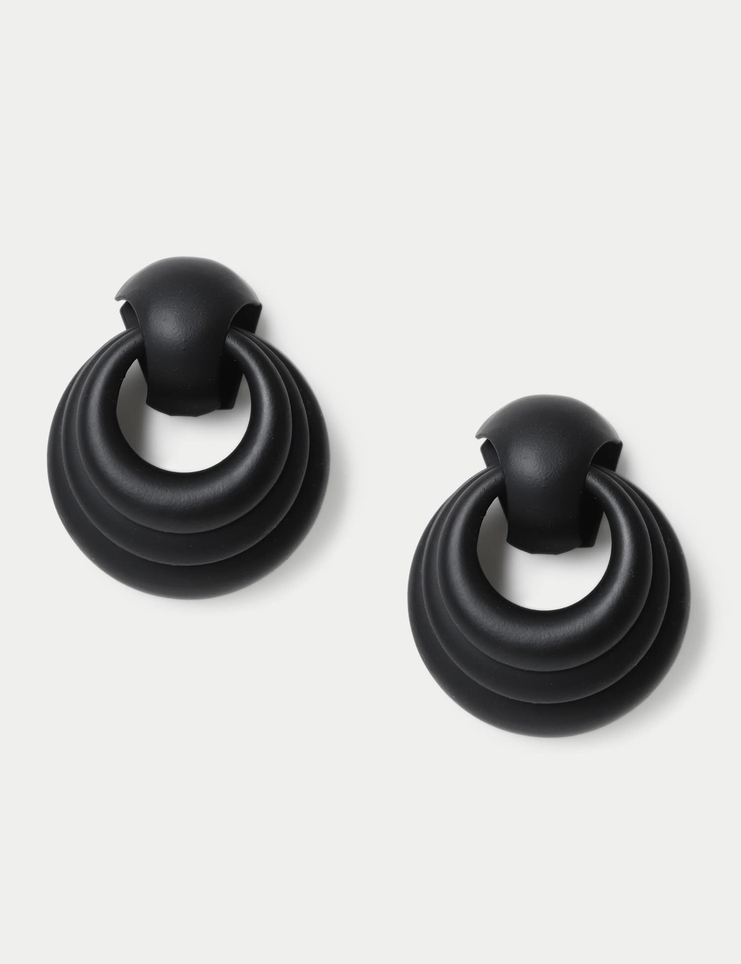 M&S Door Knocker Drop Earring Black