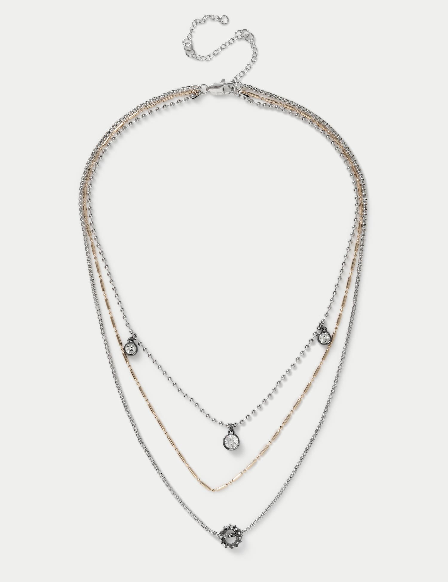 M&S Crystal Detail Ball Chain Necklace Multi