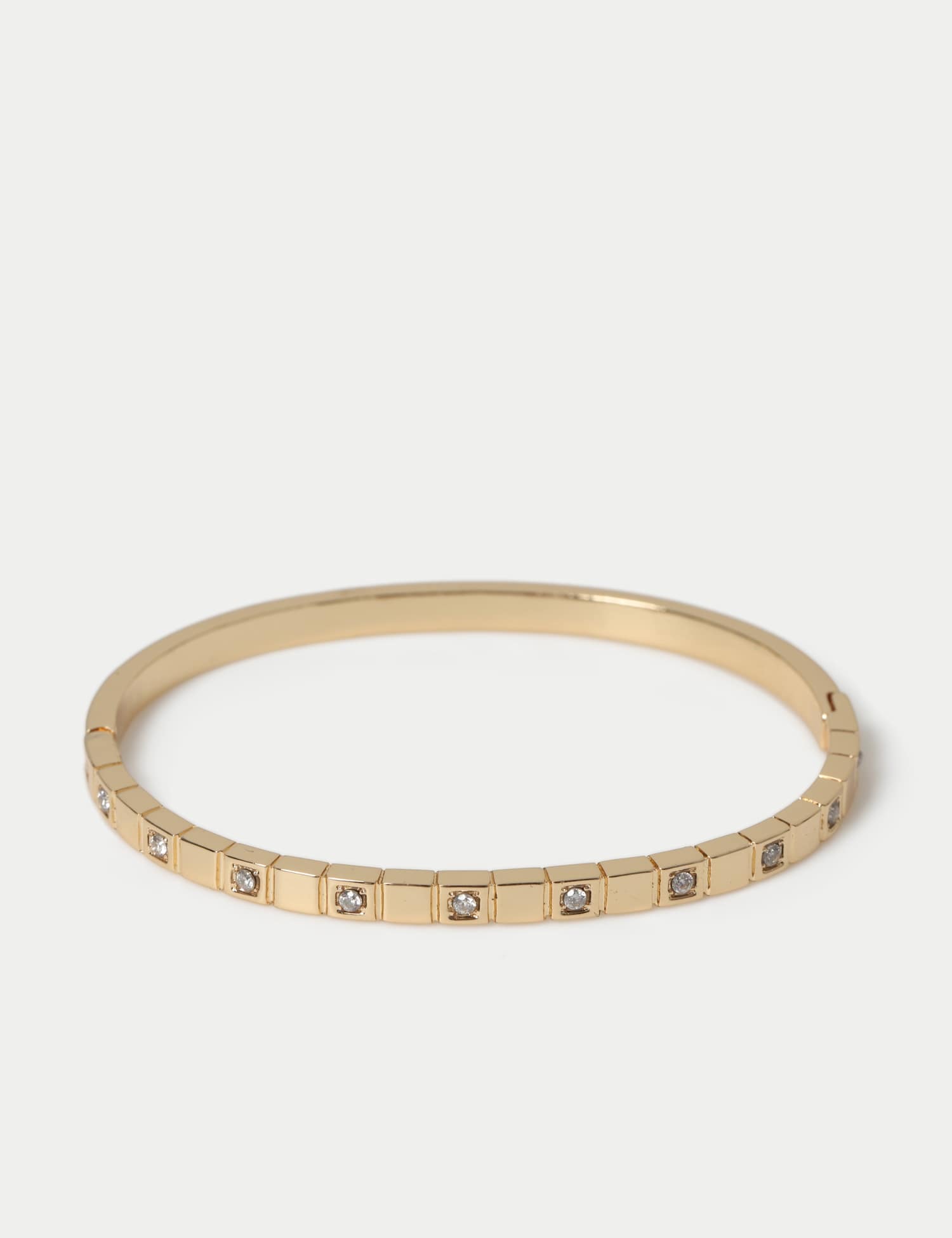 M&S 14ct Gold Plated Crystal Stone Bangle Gold Mix