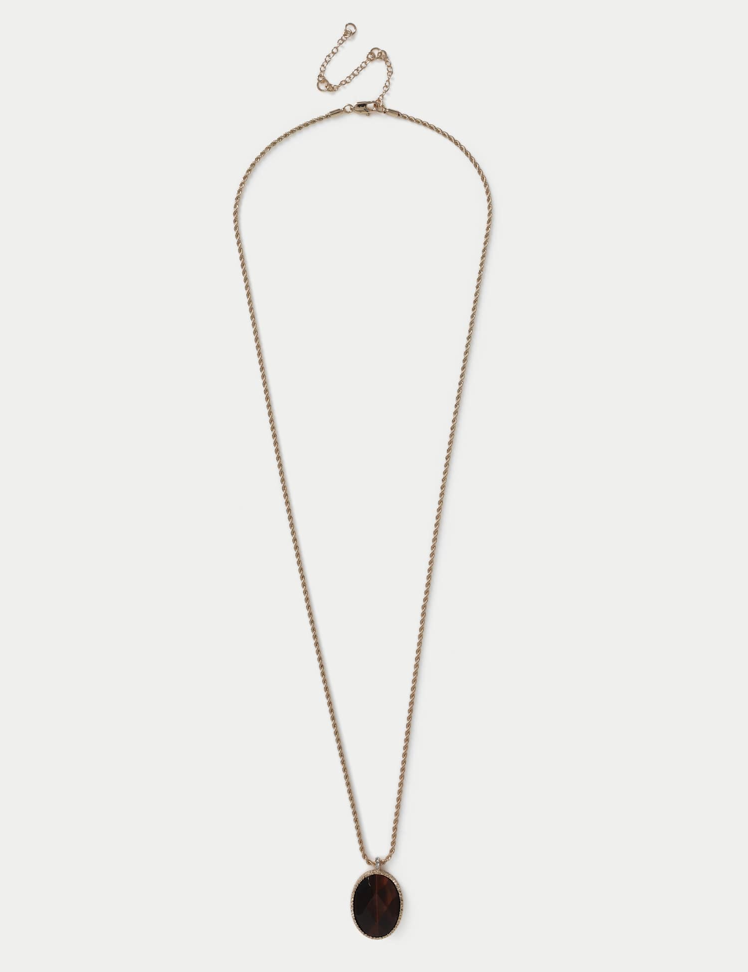 Per Una Natural Stone Faceted Pendant Brown