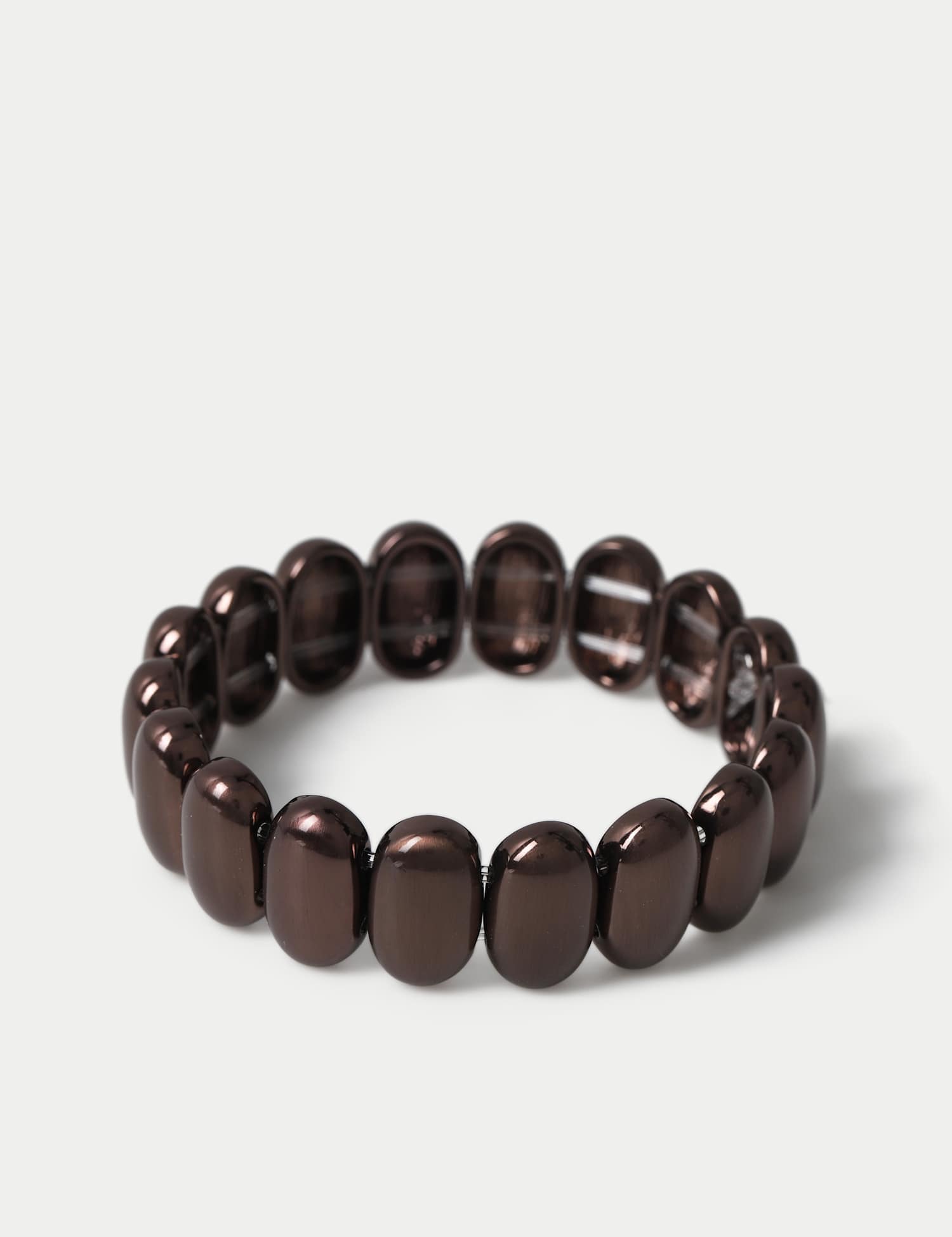 M&S Mini Pebble Stretch Bracelet Brown