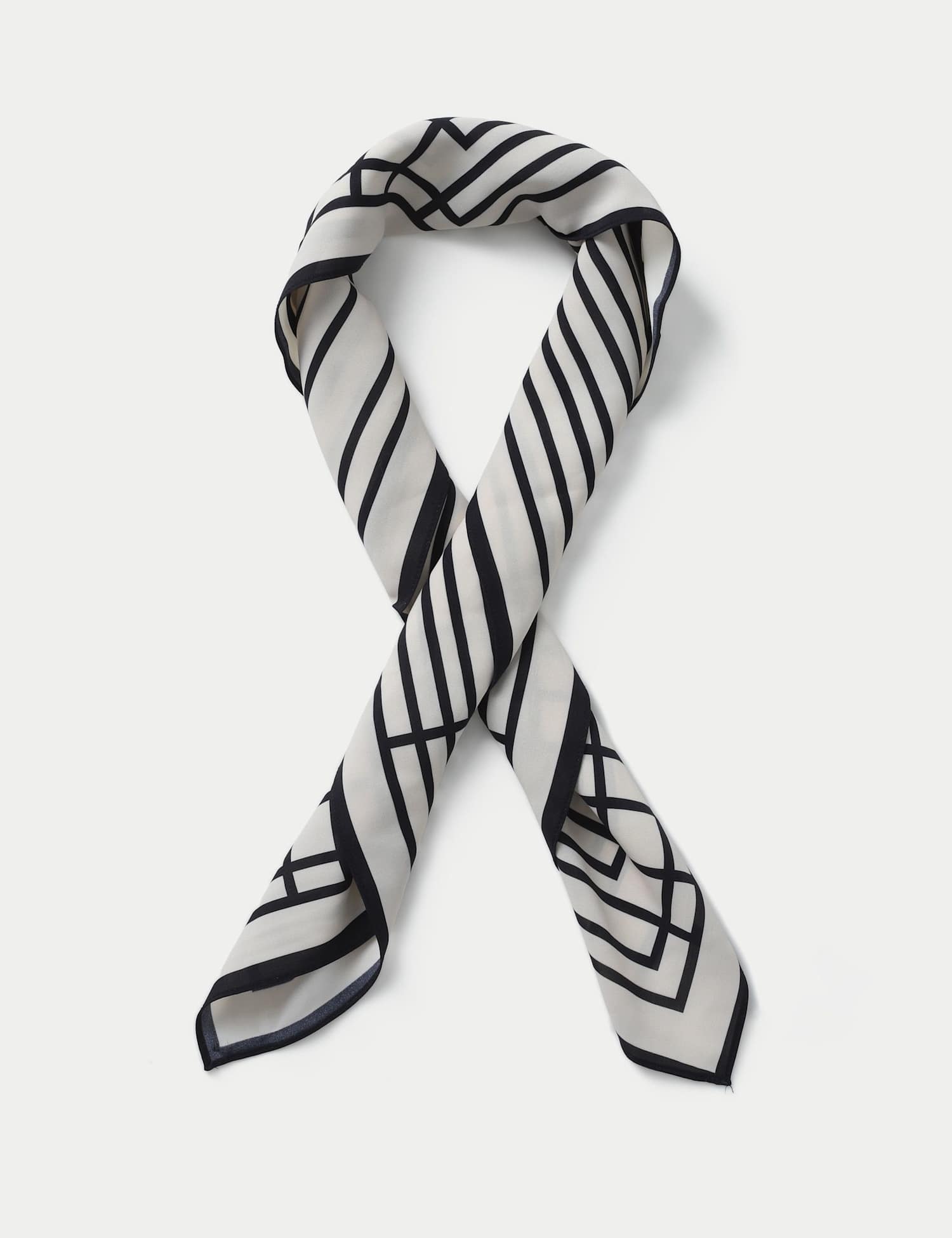 M&S Mono Stripe Scarf Black Mix