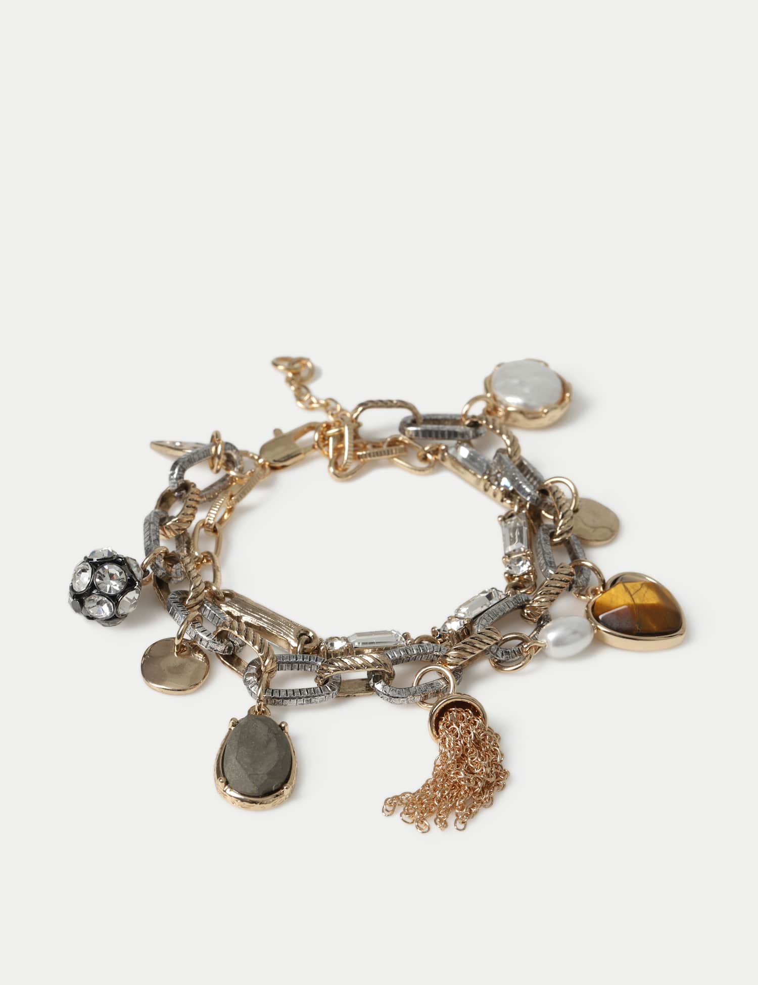 M&S Mixed Metal Natural Stone Wristwear Multi