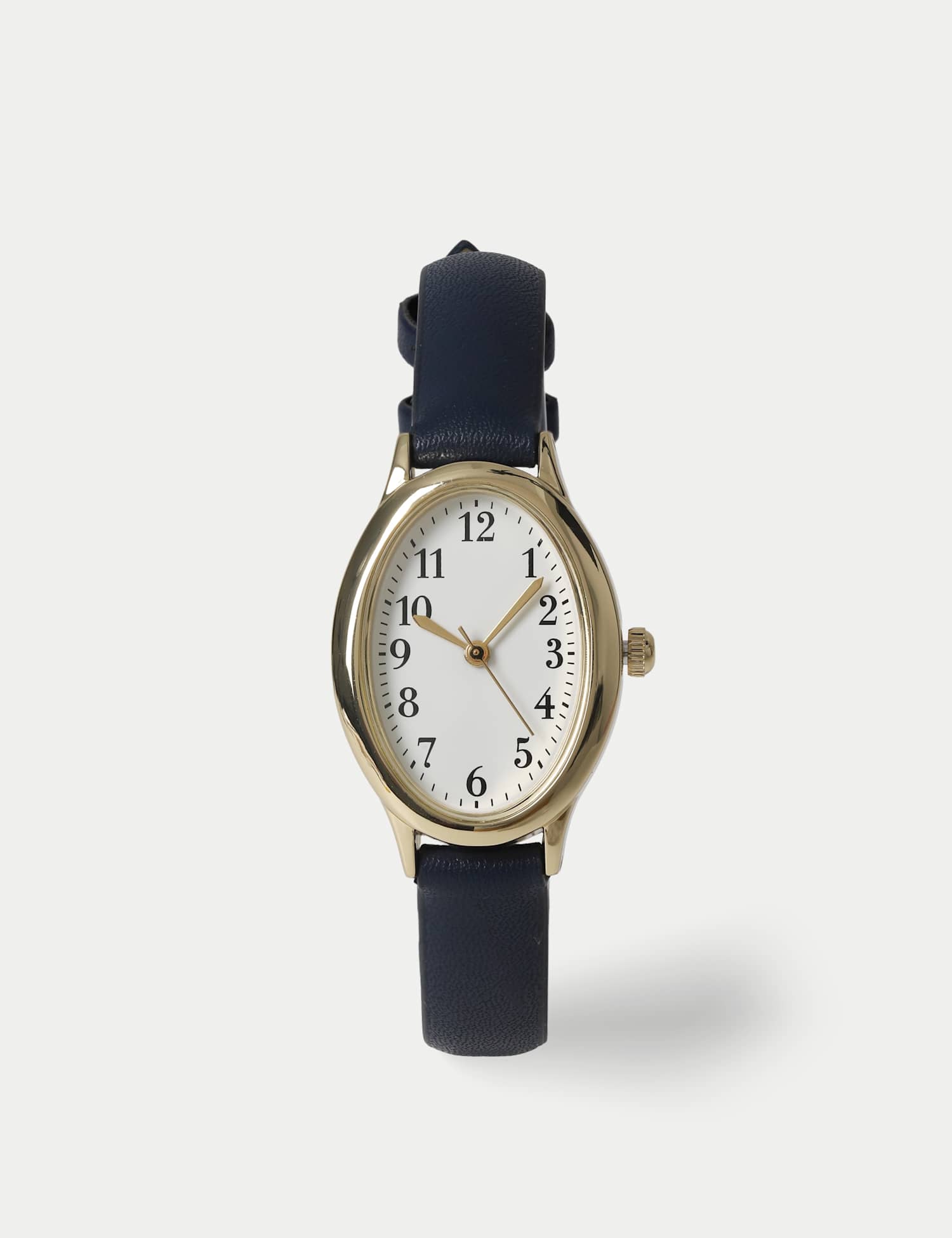 M&S Navy Minimalist Faux Leather Watch Blue