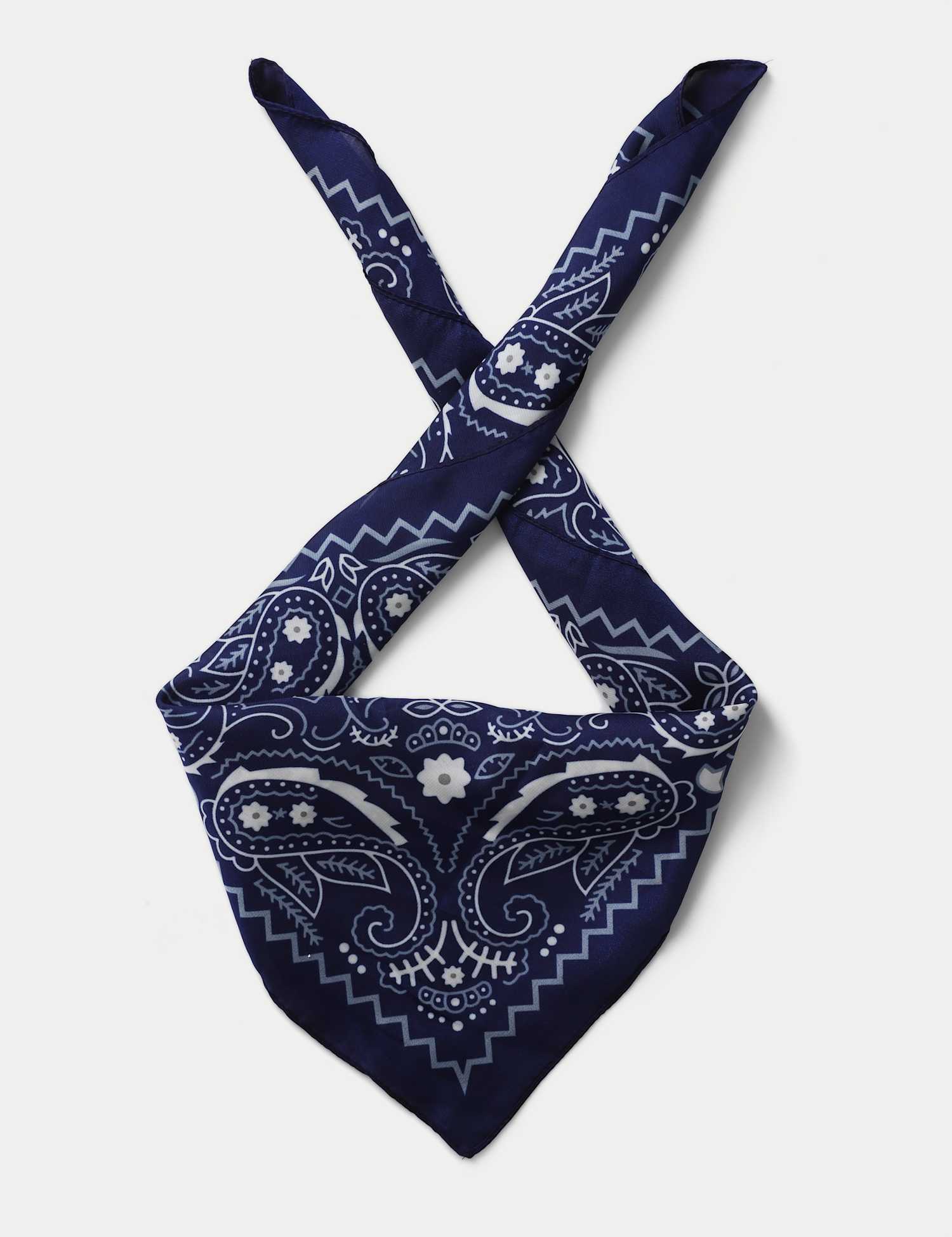 M&S Navy Mini Paisley Scarf Navy
