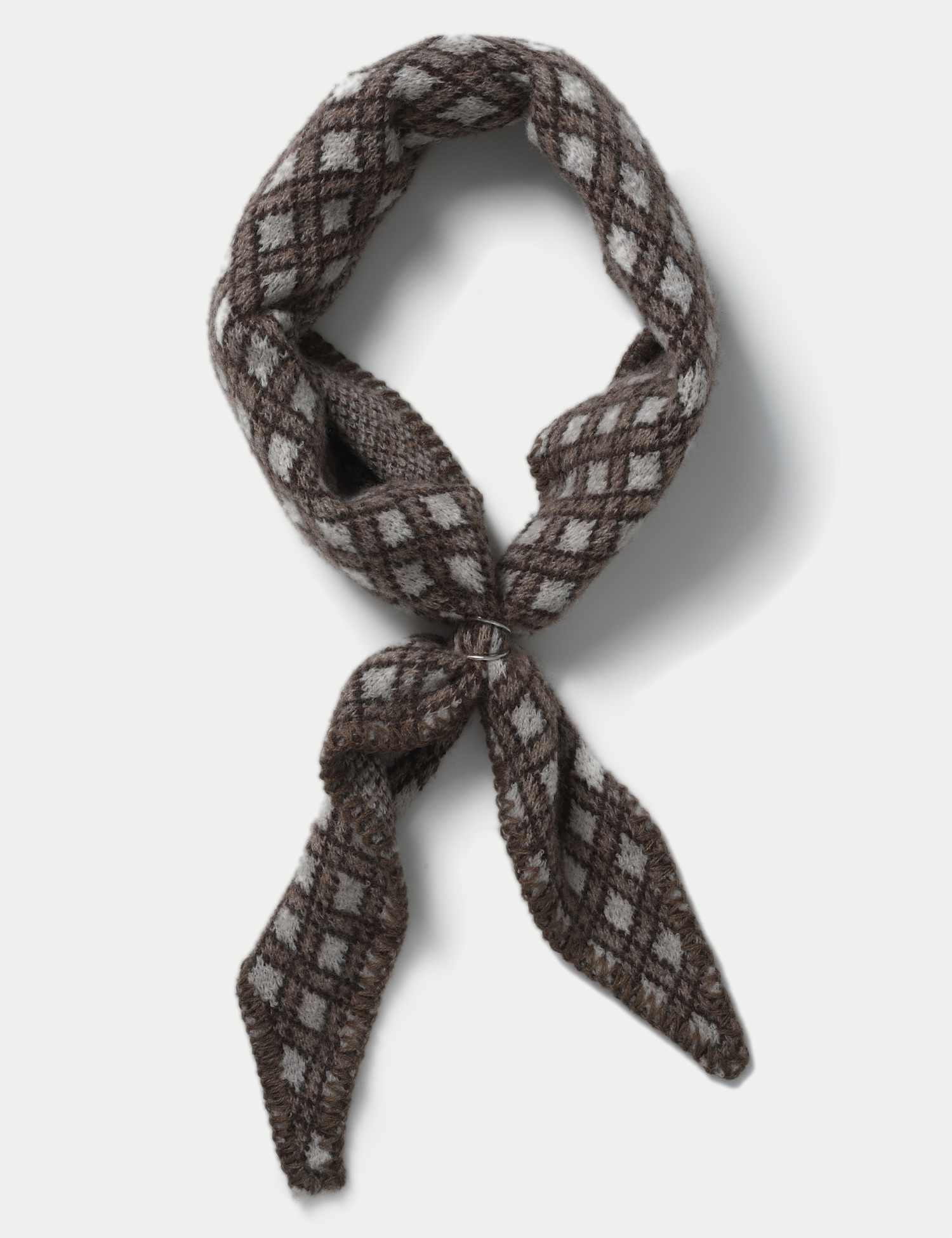 M&S Cream Check Thick Toggle Scarf Cream