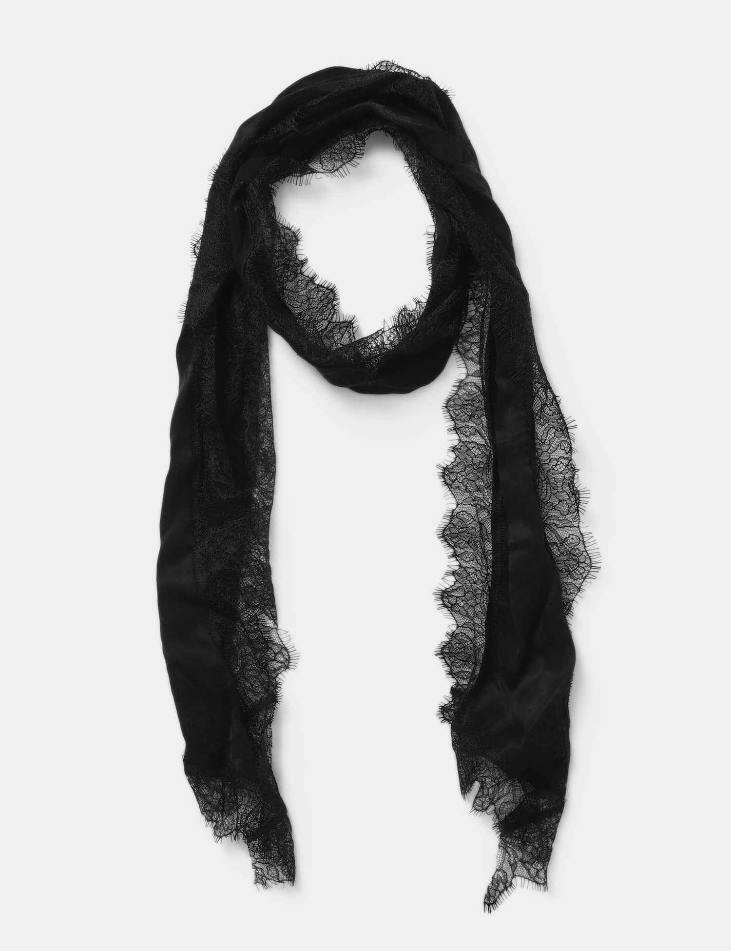 Per Una Lace Skinny Scarf Black