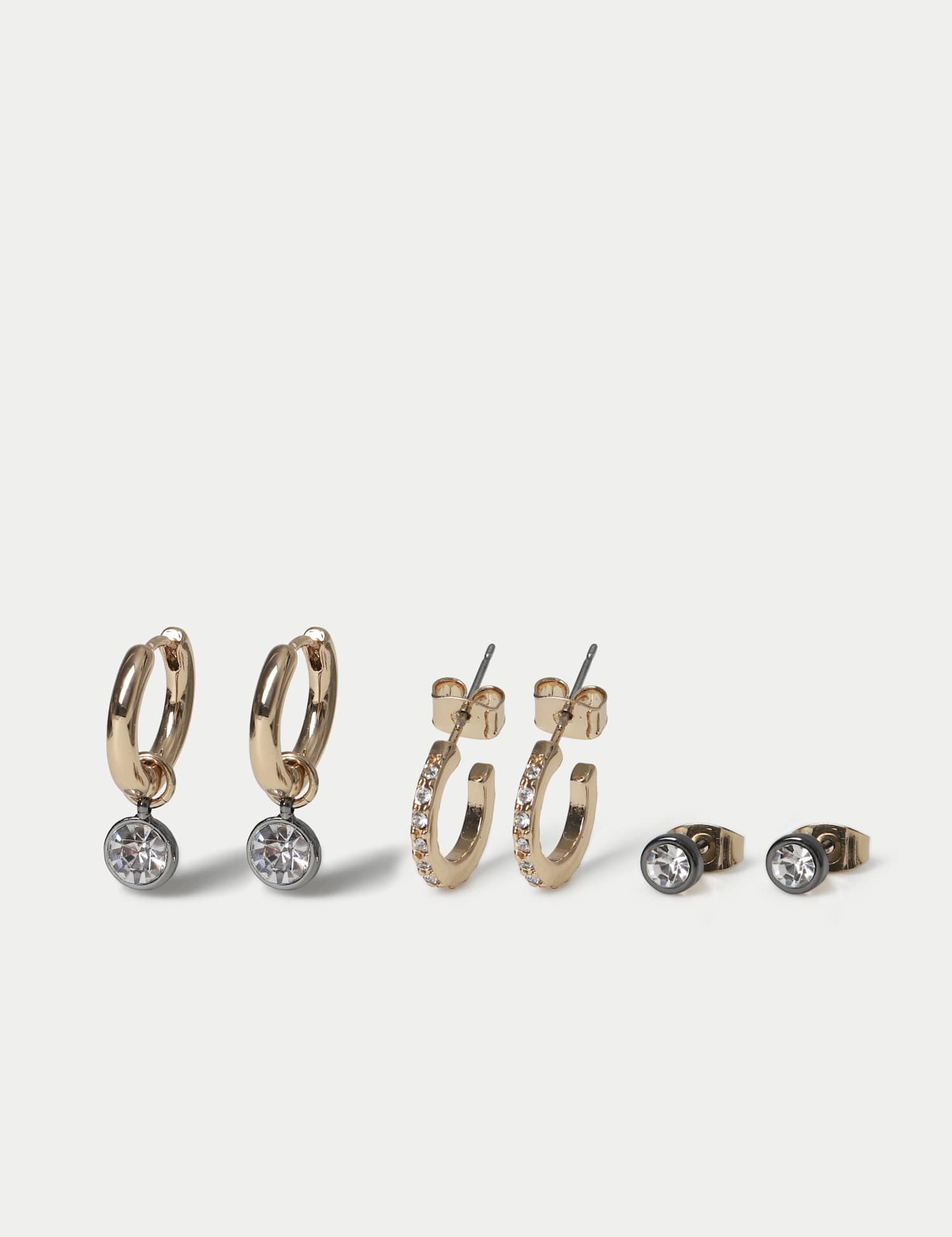 M&S 3 Pack Stud Hoop Earrings Multi