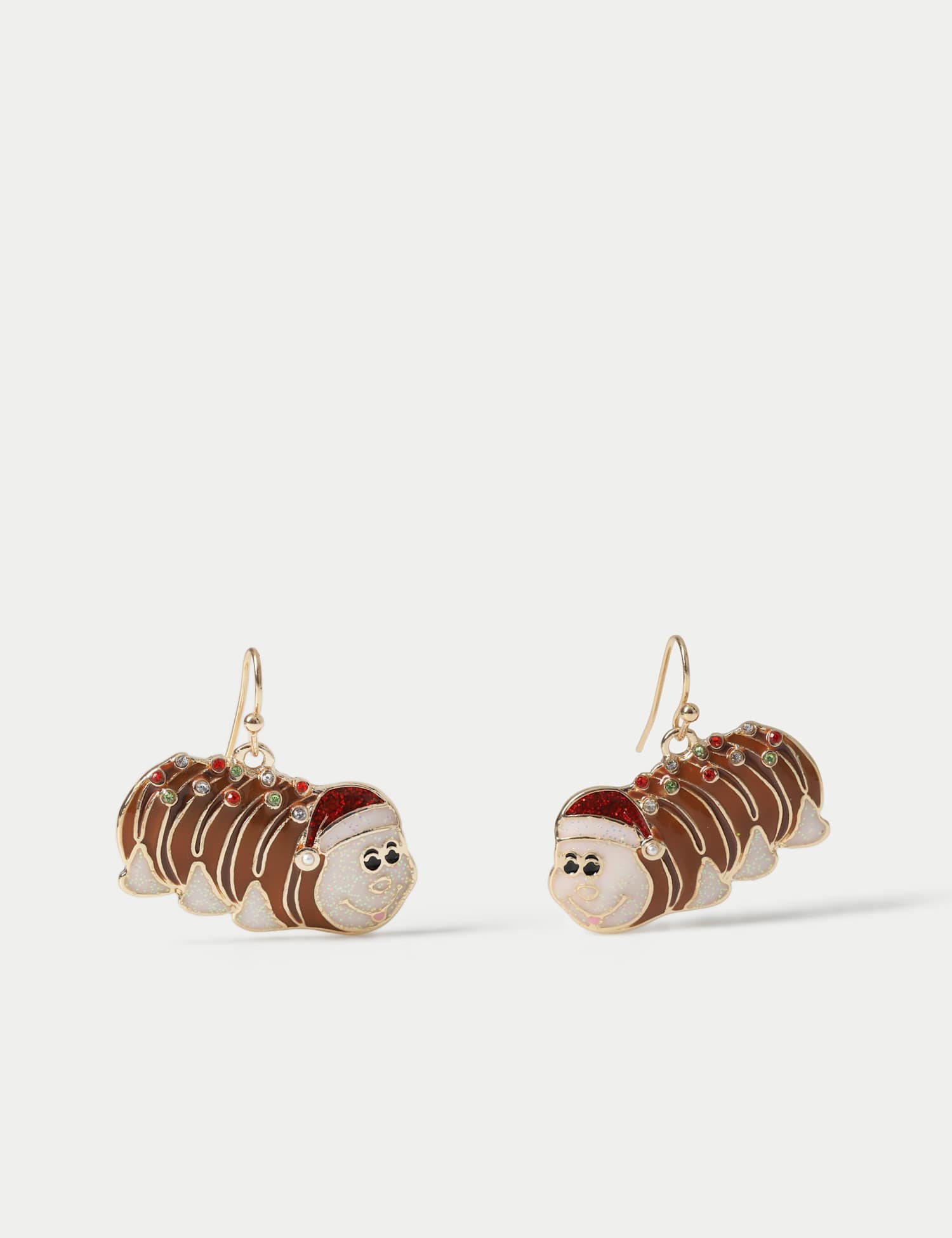 M&S Christmas Colin the Caterpillar Earring Gold