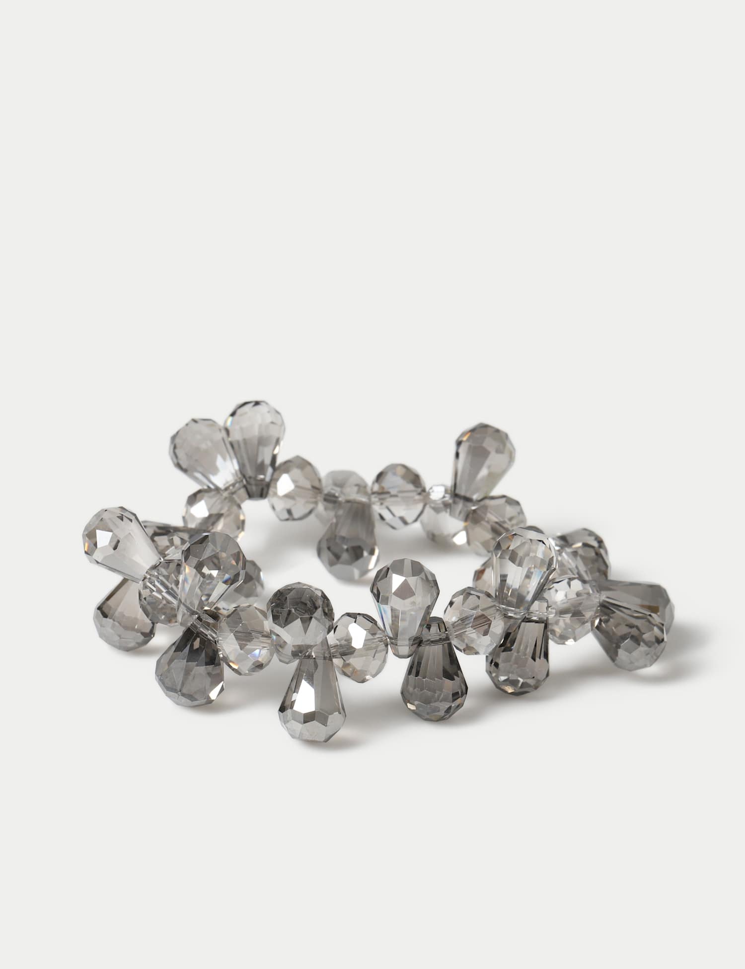 M&S Grey Glass Bead Stretch Wristwear Grey