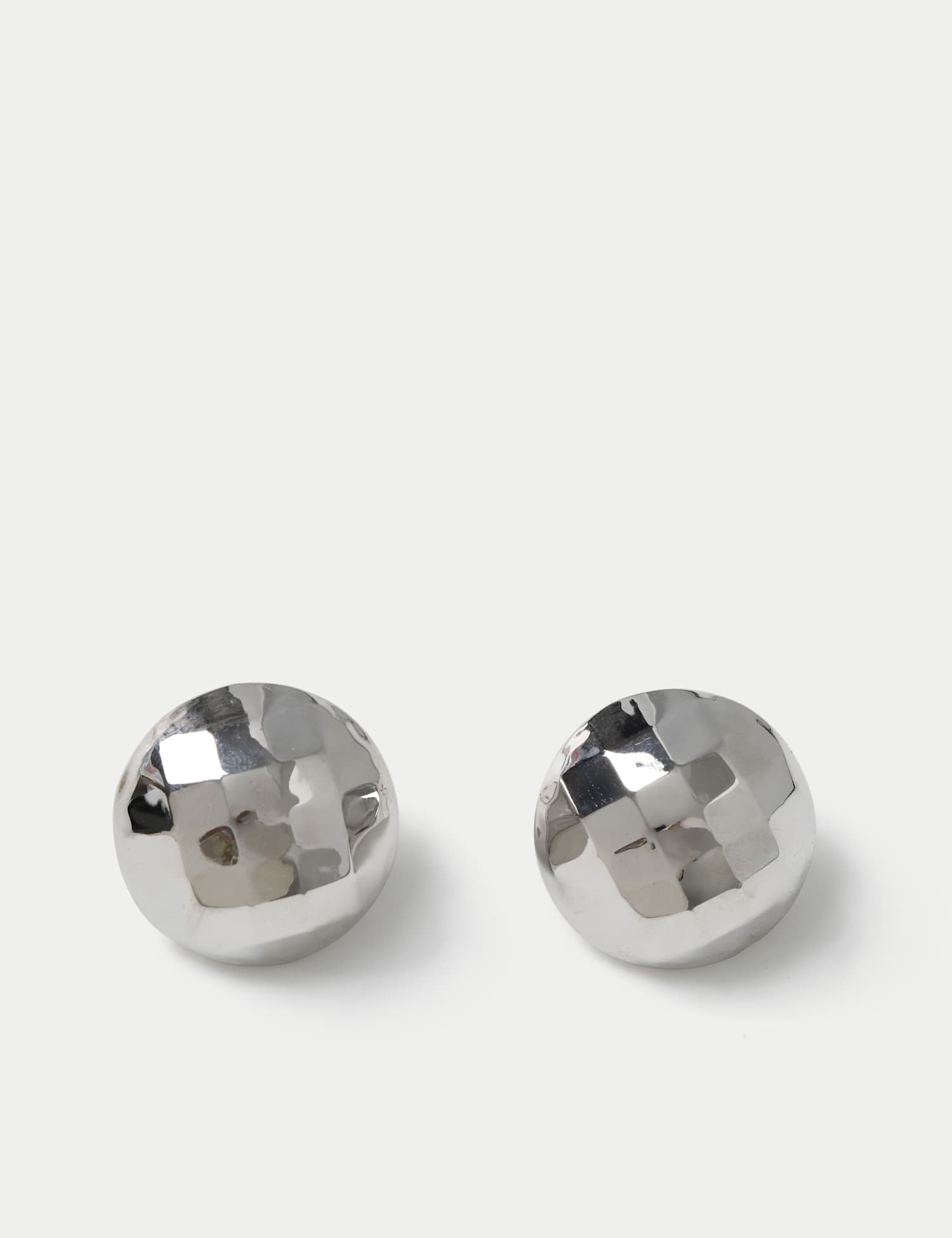 M&S Faceted Ball Stud Earrings Silver