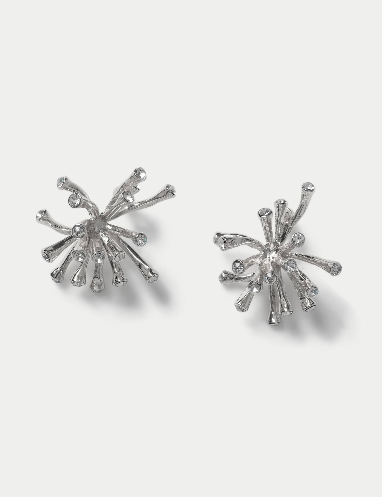 M&S Metal Spray Earrings Silver