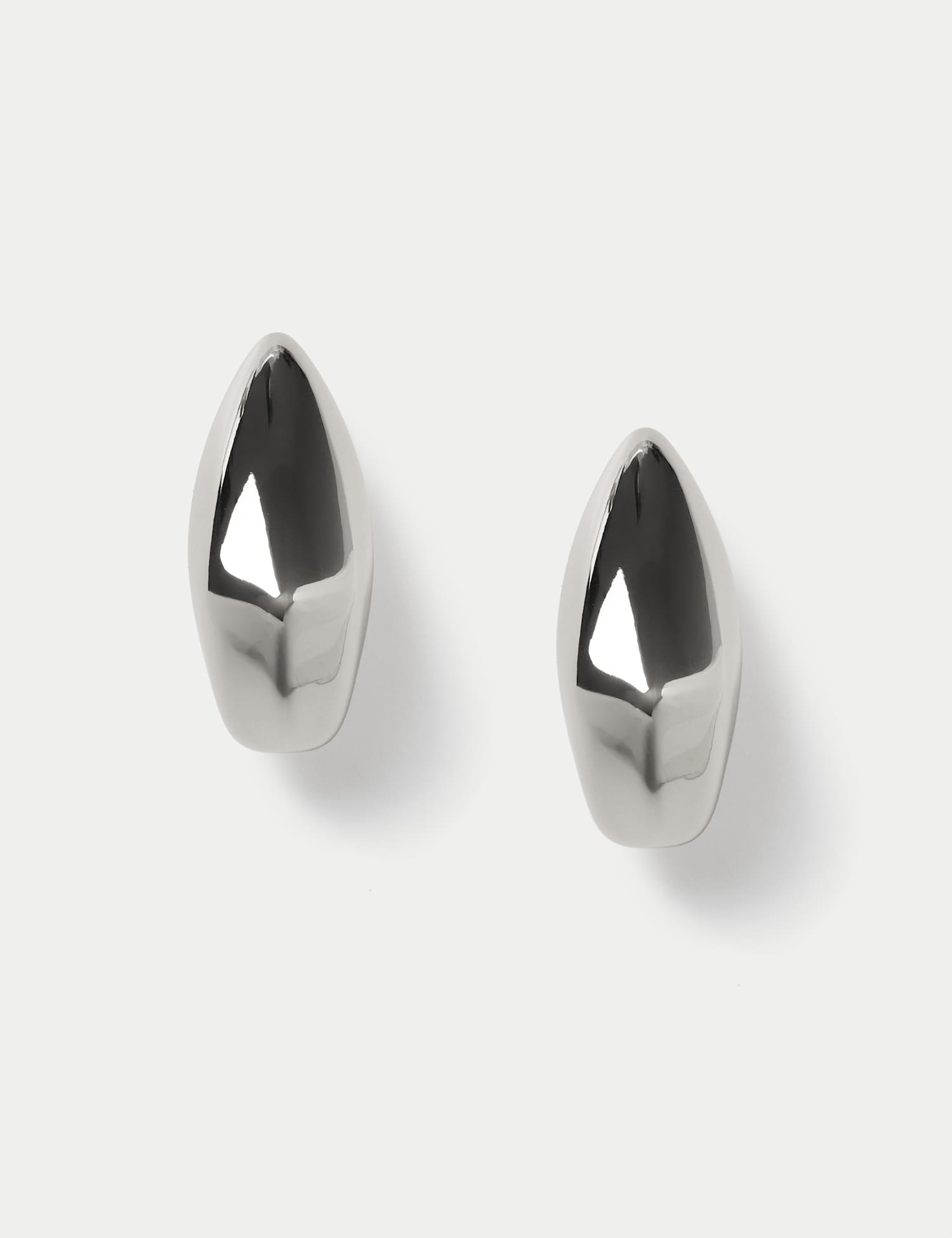 M&S Large Dome Earrings Silver