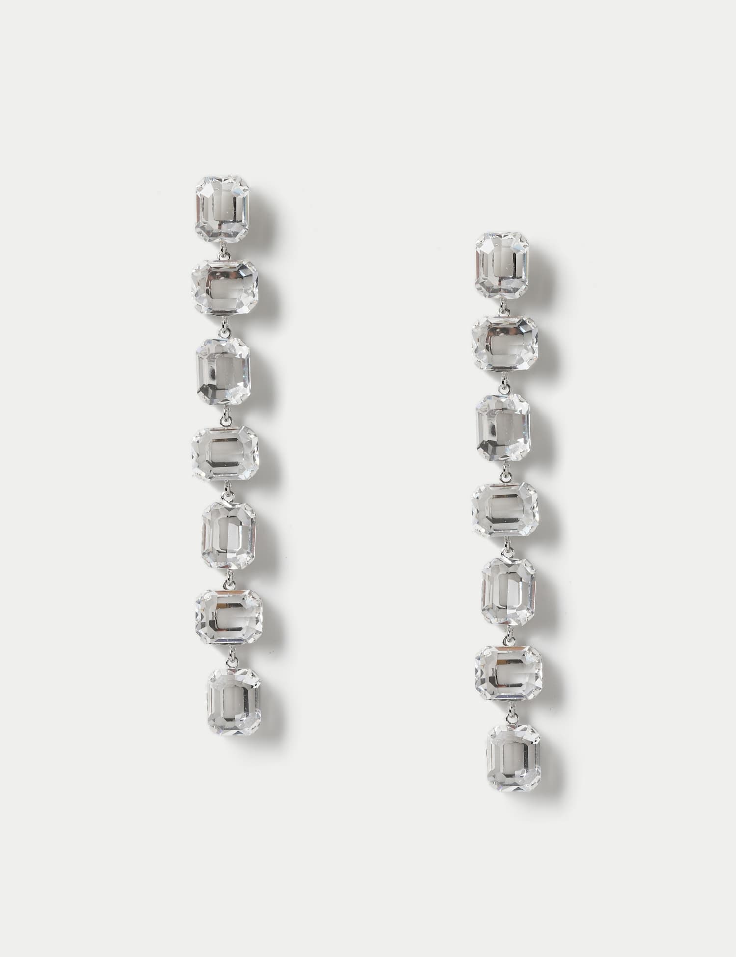 M&S Crystal Drop Earring Silver