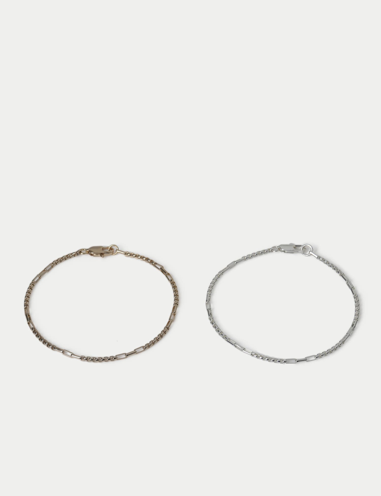 M&S 2 Pack Chain Bracelet Metallic
