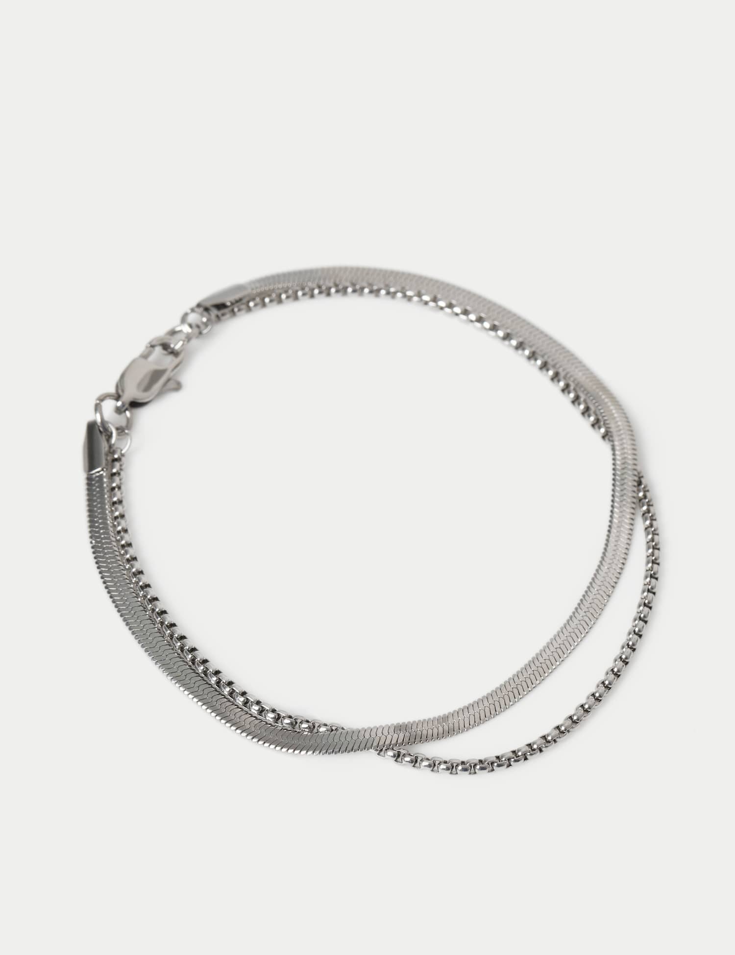 M&S 2 Pack Snake Chain Bracelet Silver