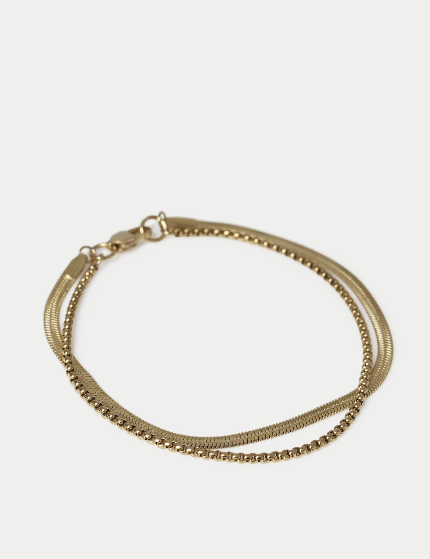 M&S 2 Pack Snake Chain Bracelet Gold